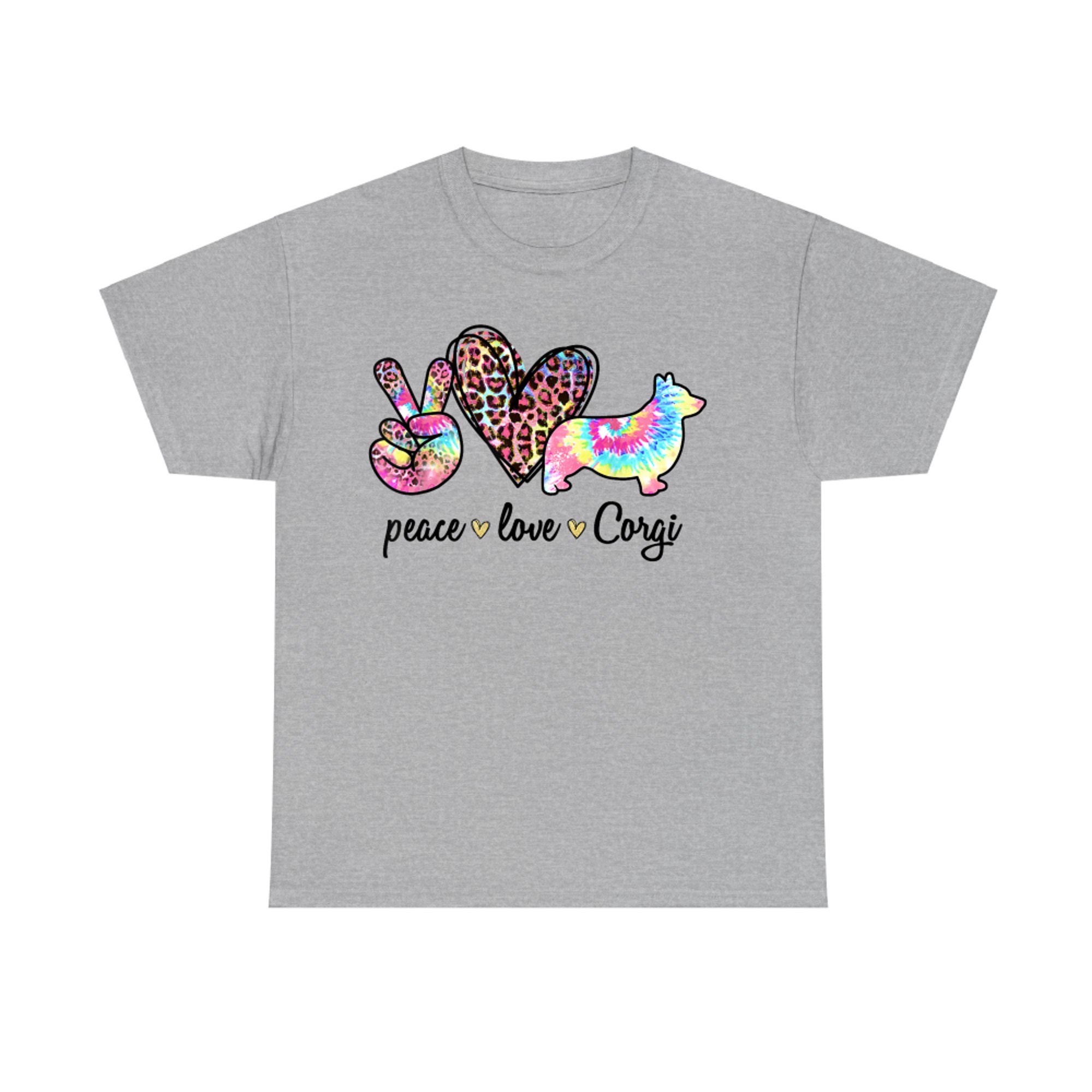 Cute Peace Love Corgi Tie-dye Women Dog Lover Mothers Day T-Shirt