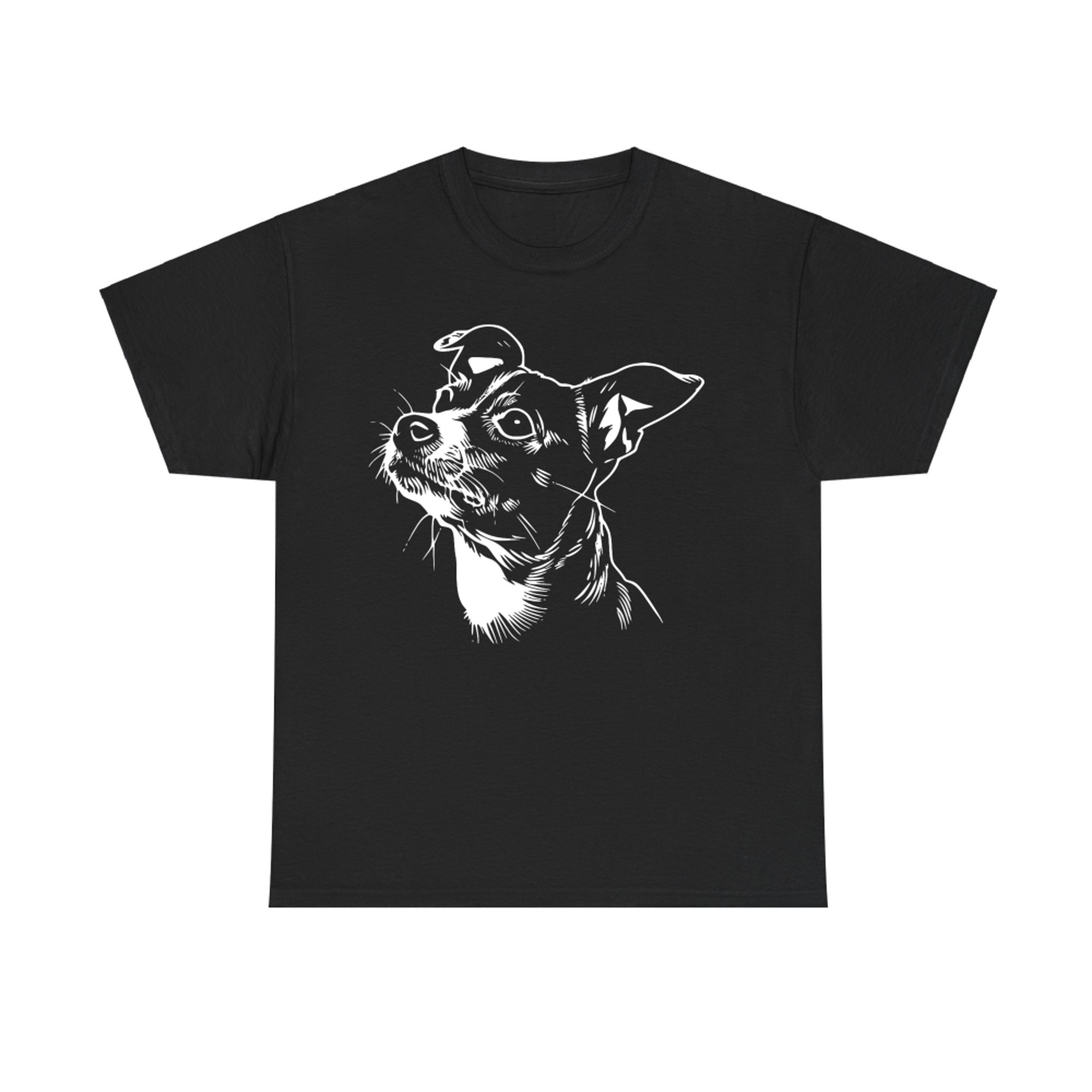 Cute Rat Terrier Face Dog Graphic Design T-Shirt