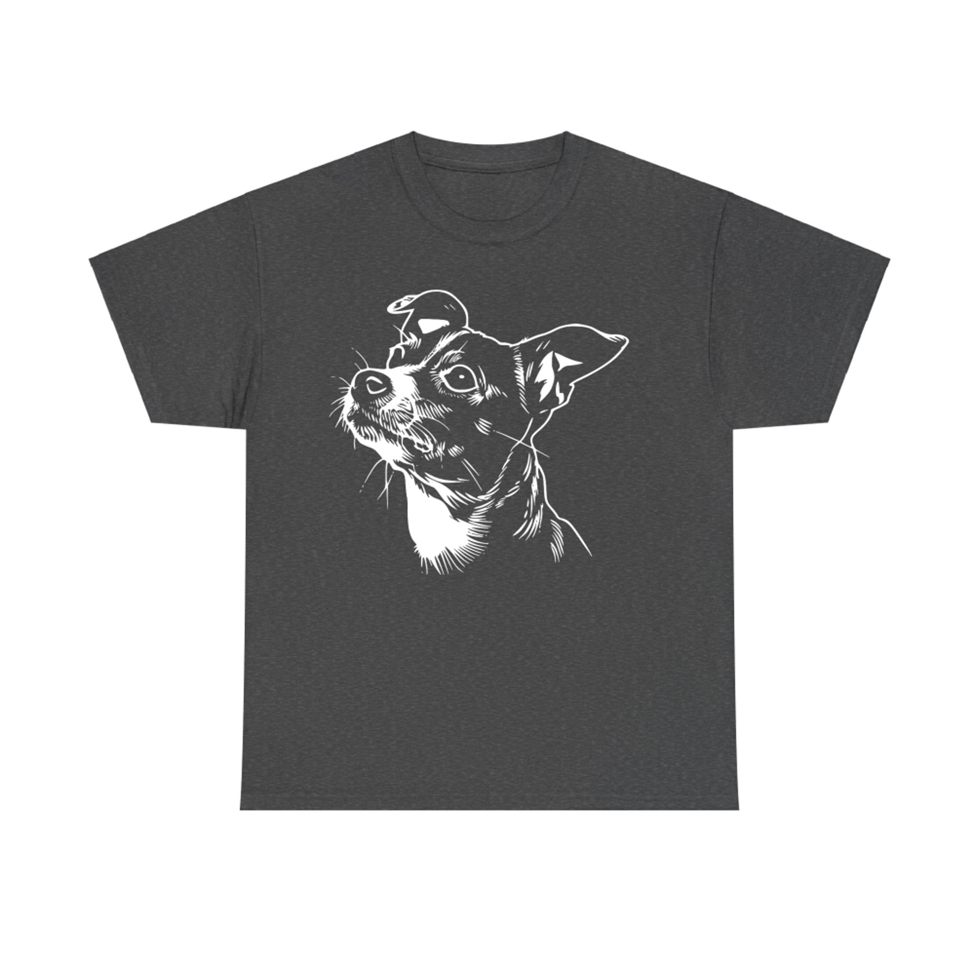 Cute Rat Terrier Face Dog Graphic Design T-Shirt
