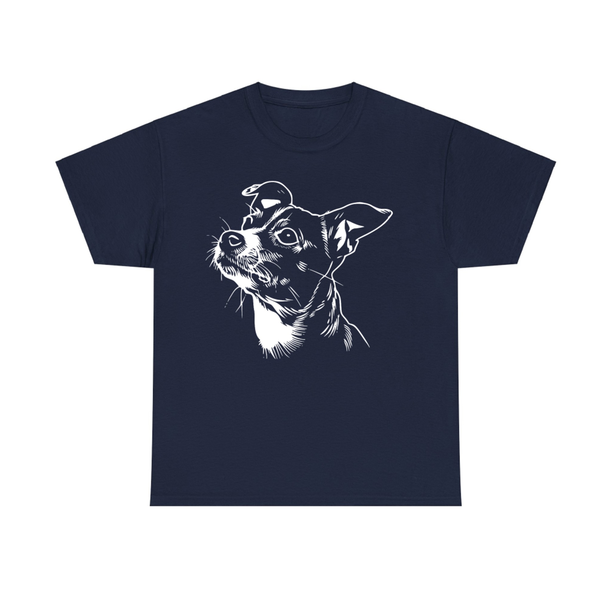 Cute Rat Terrier Face Dog Graphic Design T-Shirt