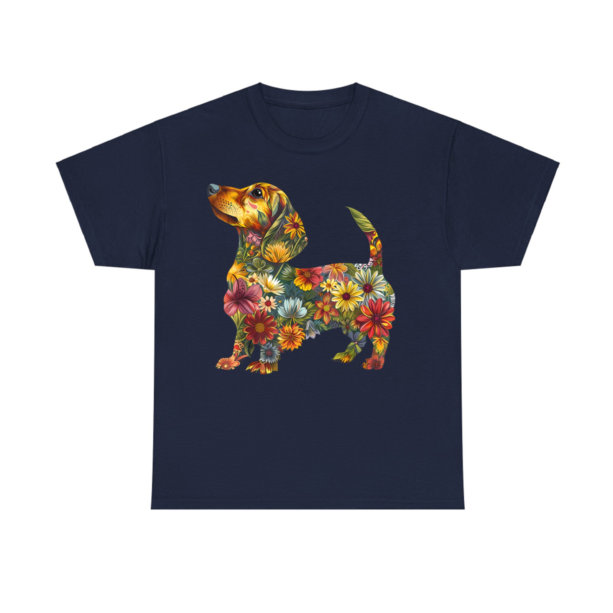 Floral Dachshund Cute Pet Dog Animal Lover Doxie Mama Women T-Shirt