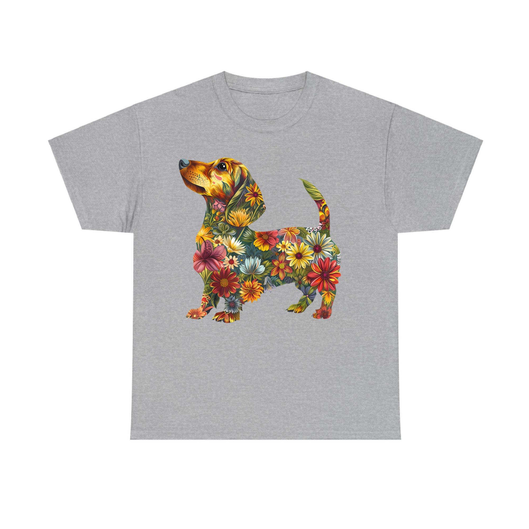 Floral Dachshund Cute Pet Dog Animal Lover Doxie Mama Women T-Shirt