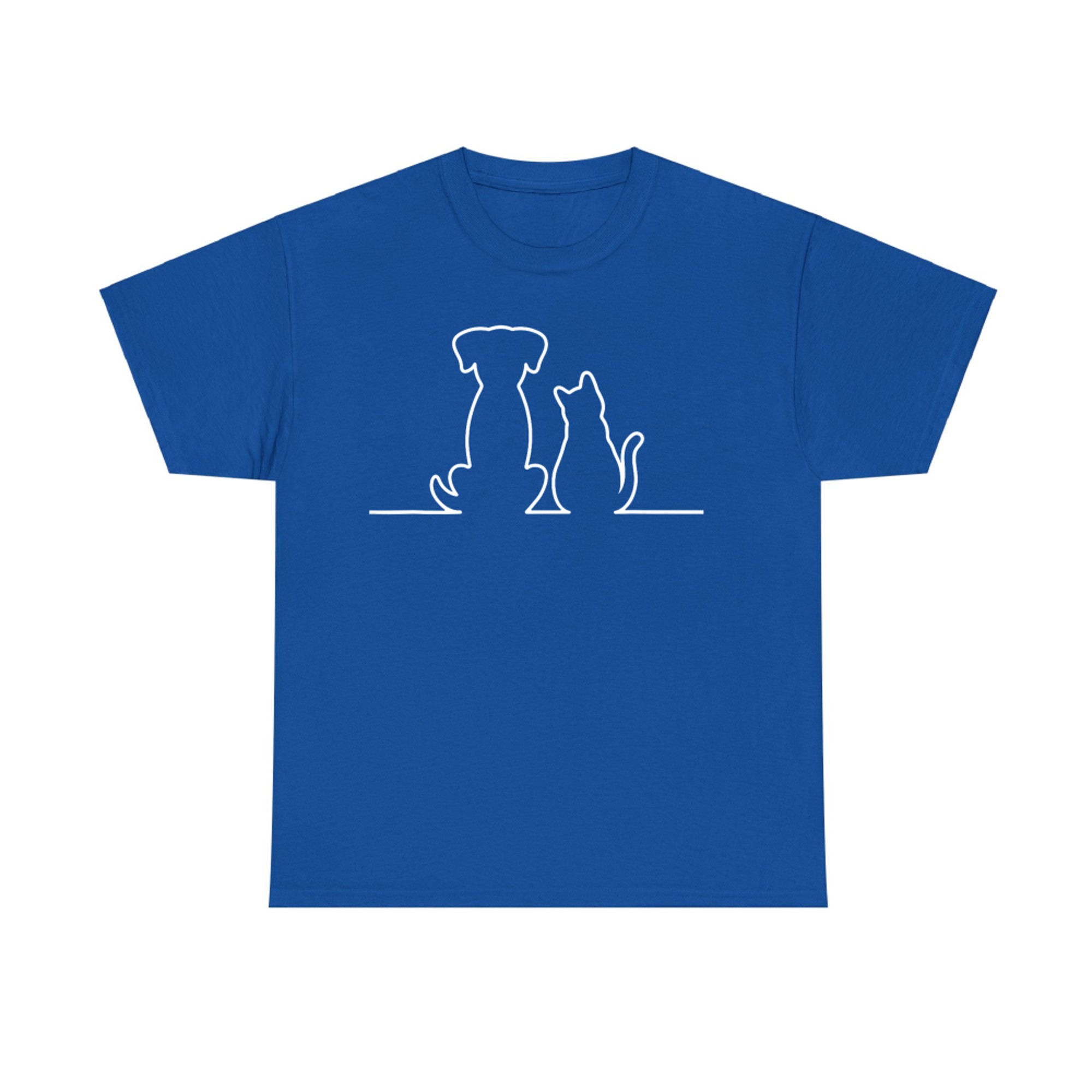Funny Cute Dog and Cat Sitting Together Cute Pet Lovers T-Shirt