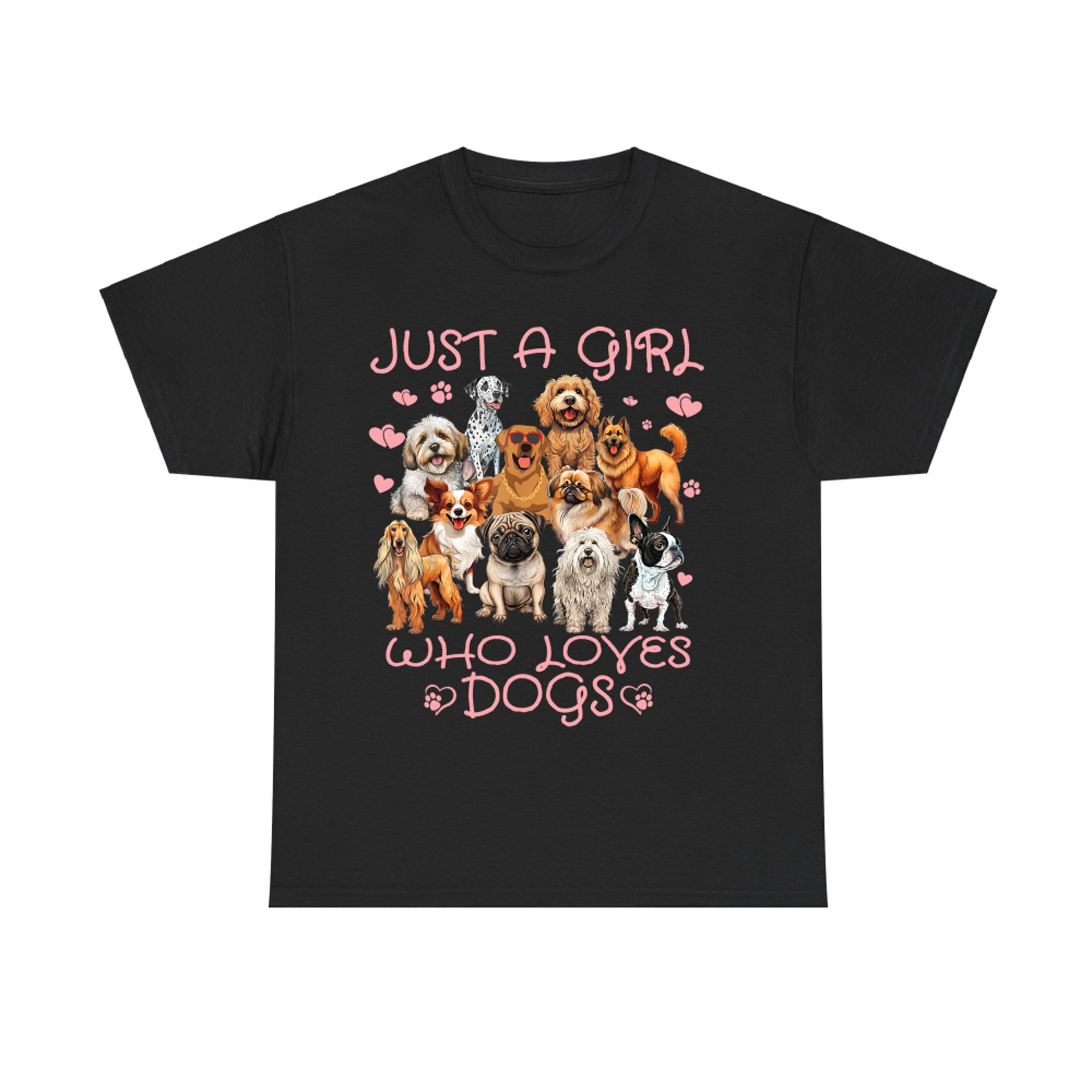 Funny Cute Dog Puppy Lover Just A Girl Who Loves Dogs T-Shirt