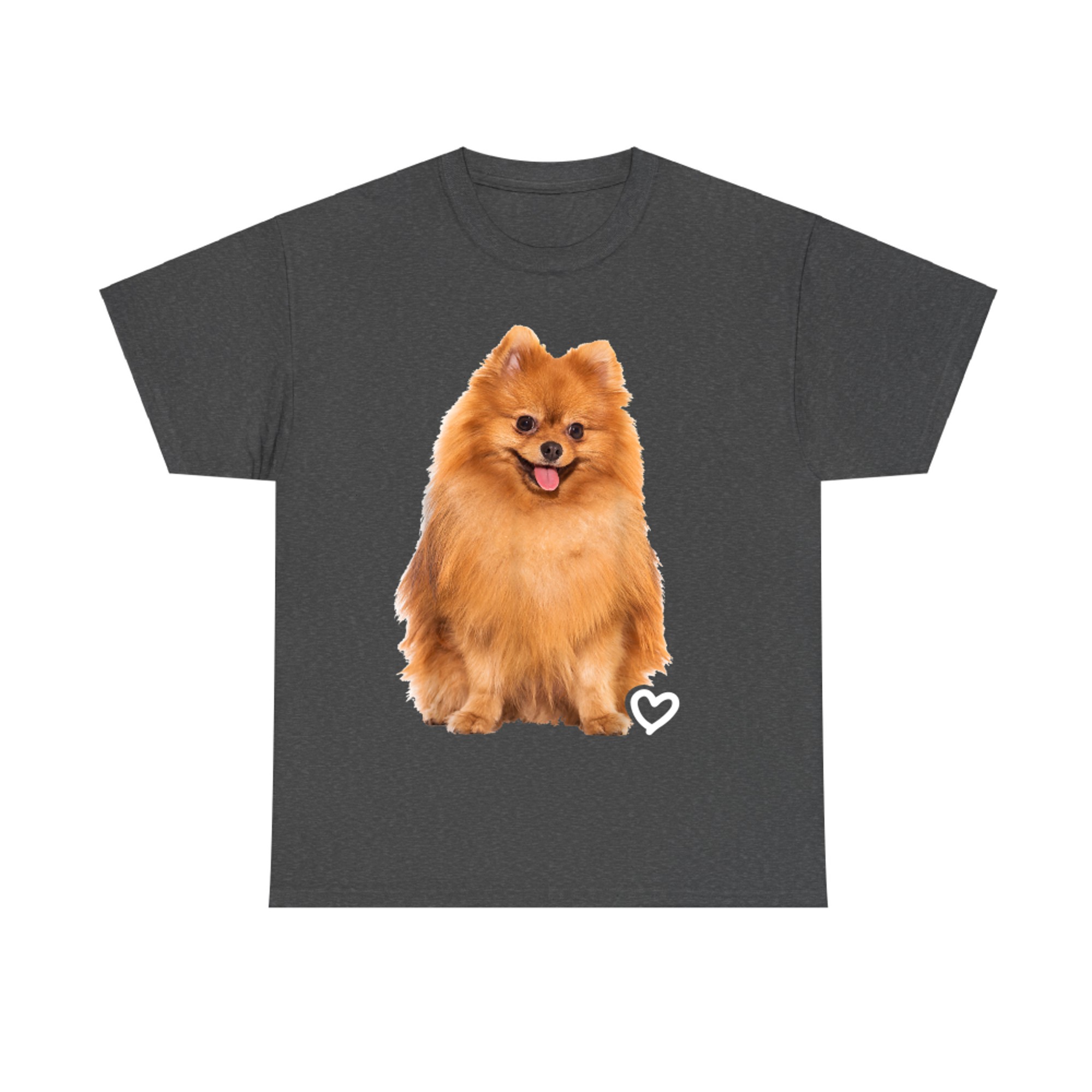 Happy Pomeranian Dog White Heart Cute Fluffy Pet Dog Lovers T-Shirt