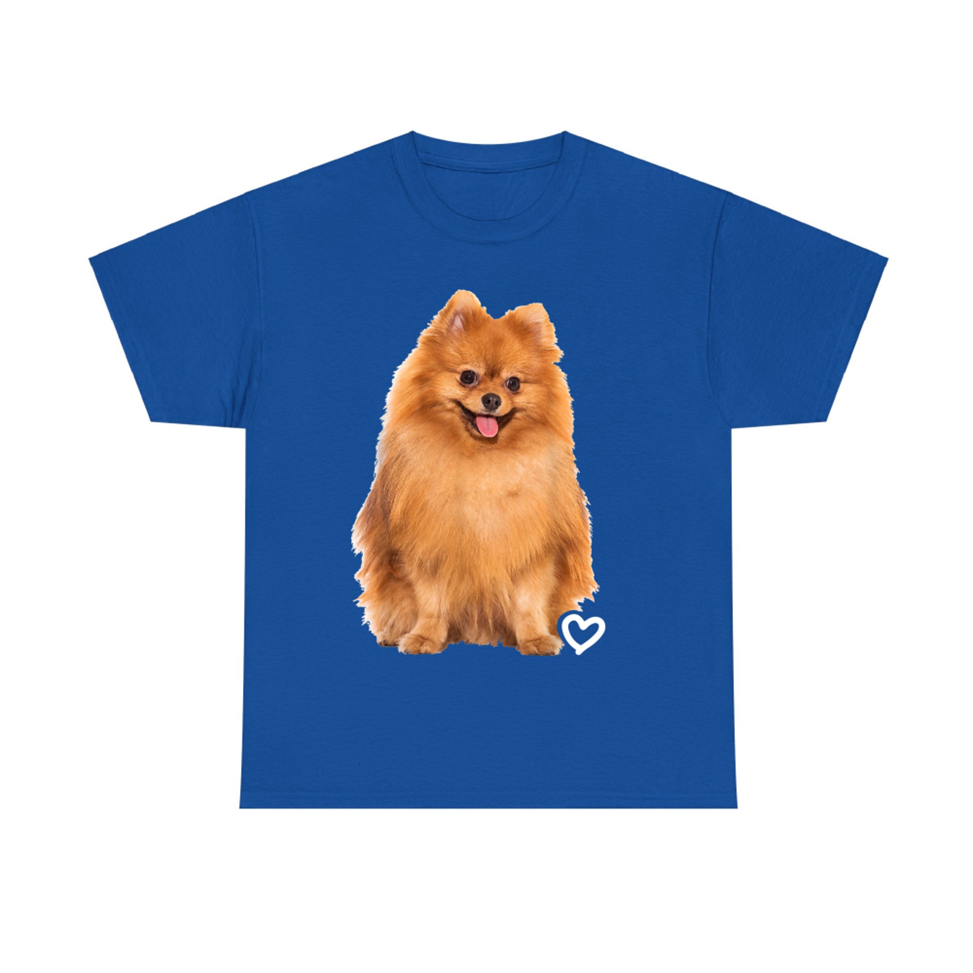 Happy Pomeranian Dog White Heart Cute Fluffy Pet Dog Lovers T-Shirt