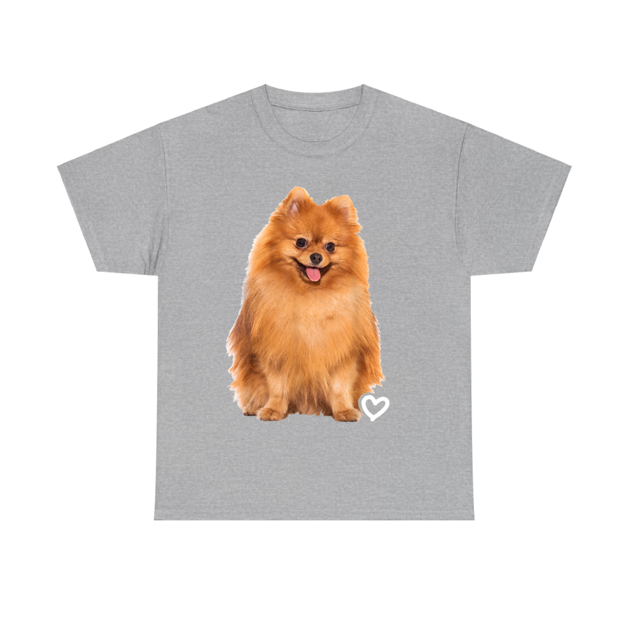 Happy Pomeranian Dog White Heart Cute Fluffy Pet Dog Lovers T-Shirt