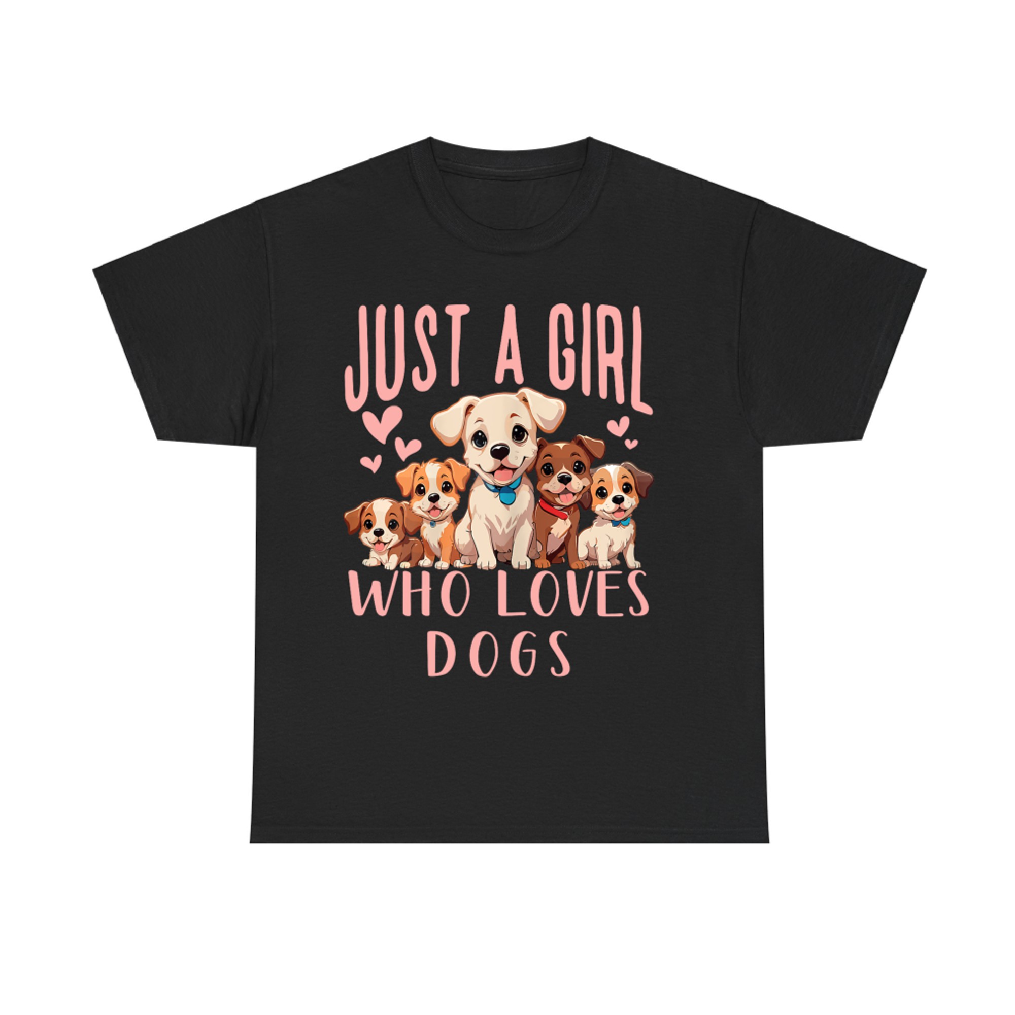 Just A Girl Who Loves Dogs Funny Cute Dog Puppy Lover T-Shirt