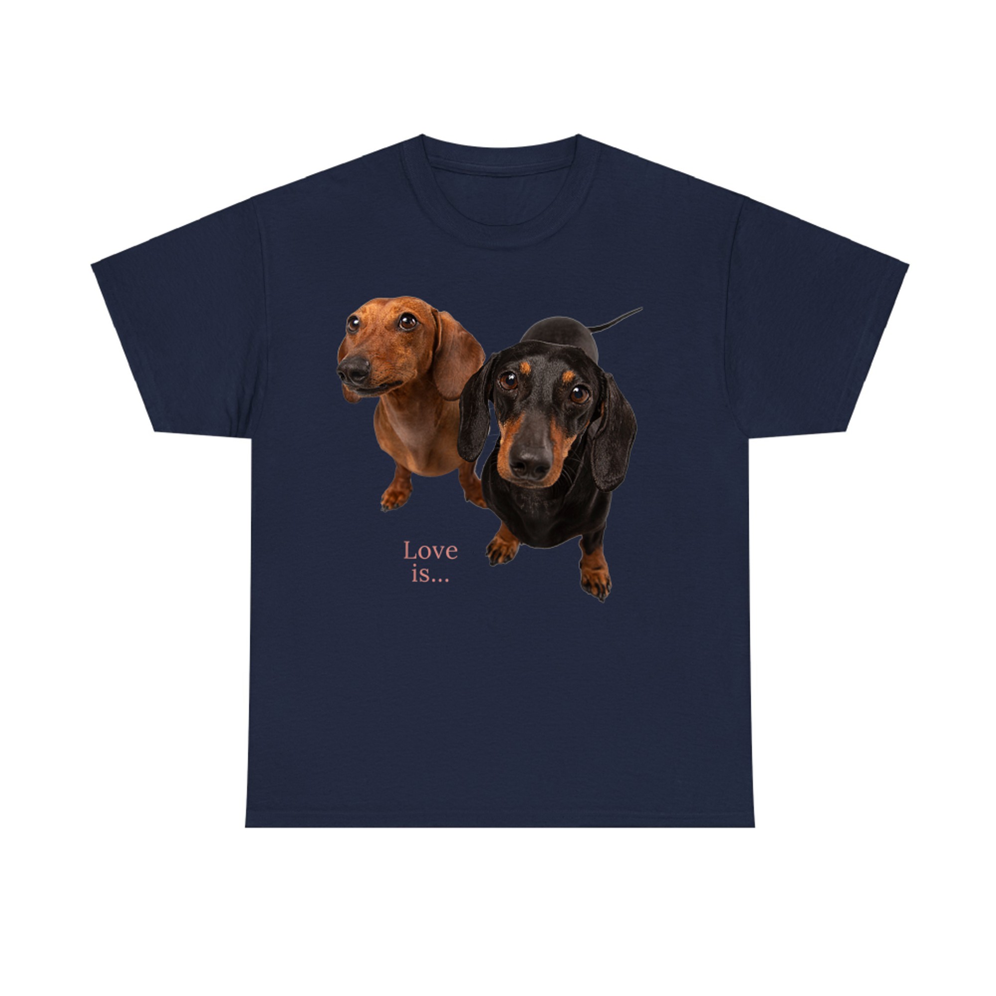 Love Is Two Dachshunds Cute Wiener Dog Lovers Pet Design T-Shirt