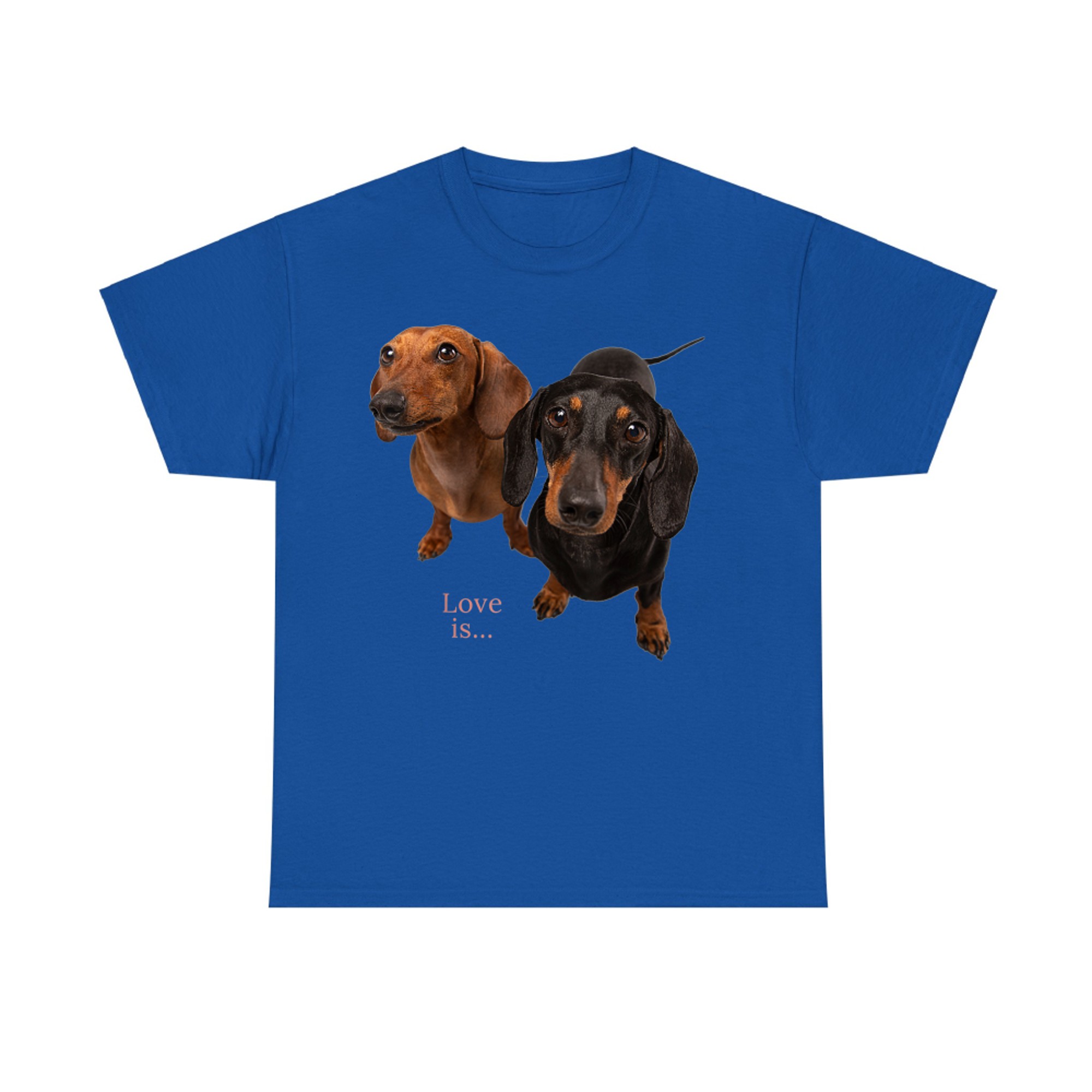 Love Is Two Dachshunds Cute Wiener Dog Lovers Pet Design T-Shirt
