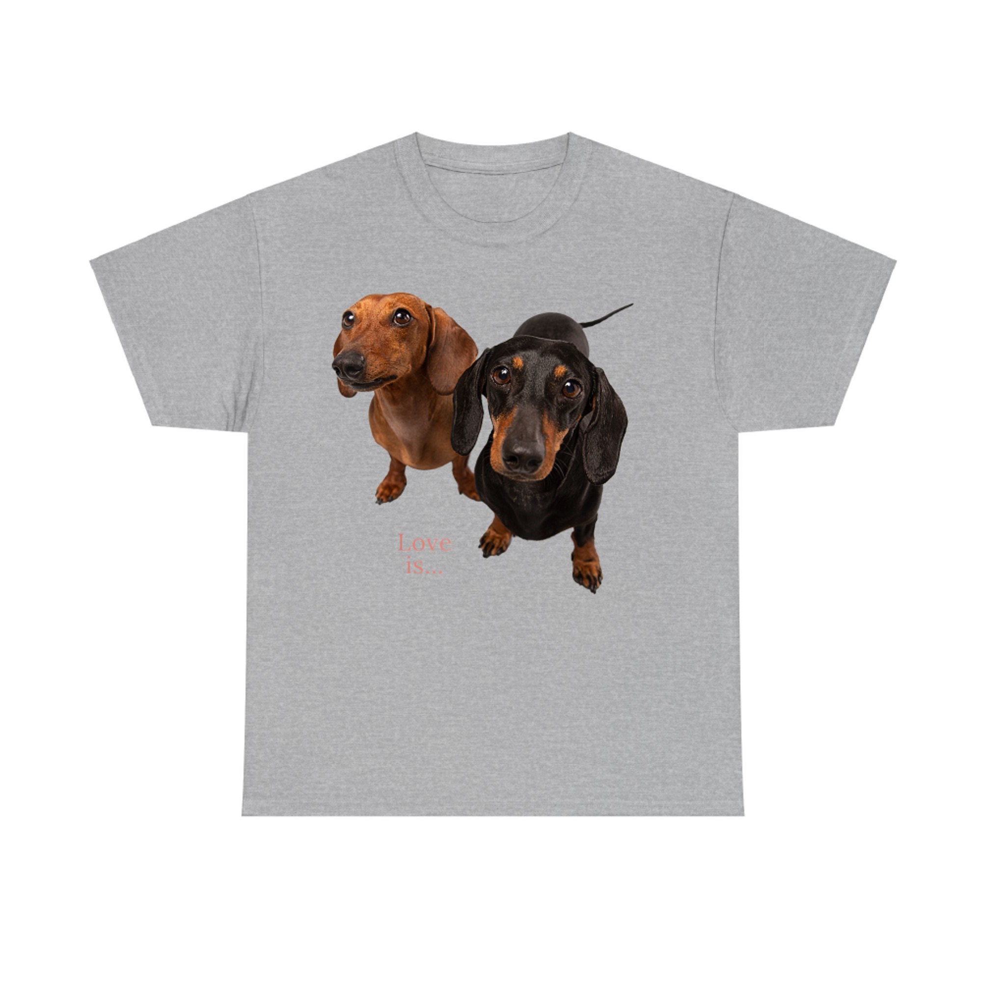 Love Is Two Dachshunds Cute Wiener Dog Lovers Pet Design T-Shirt