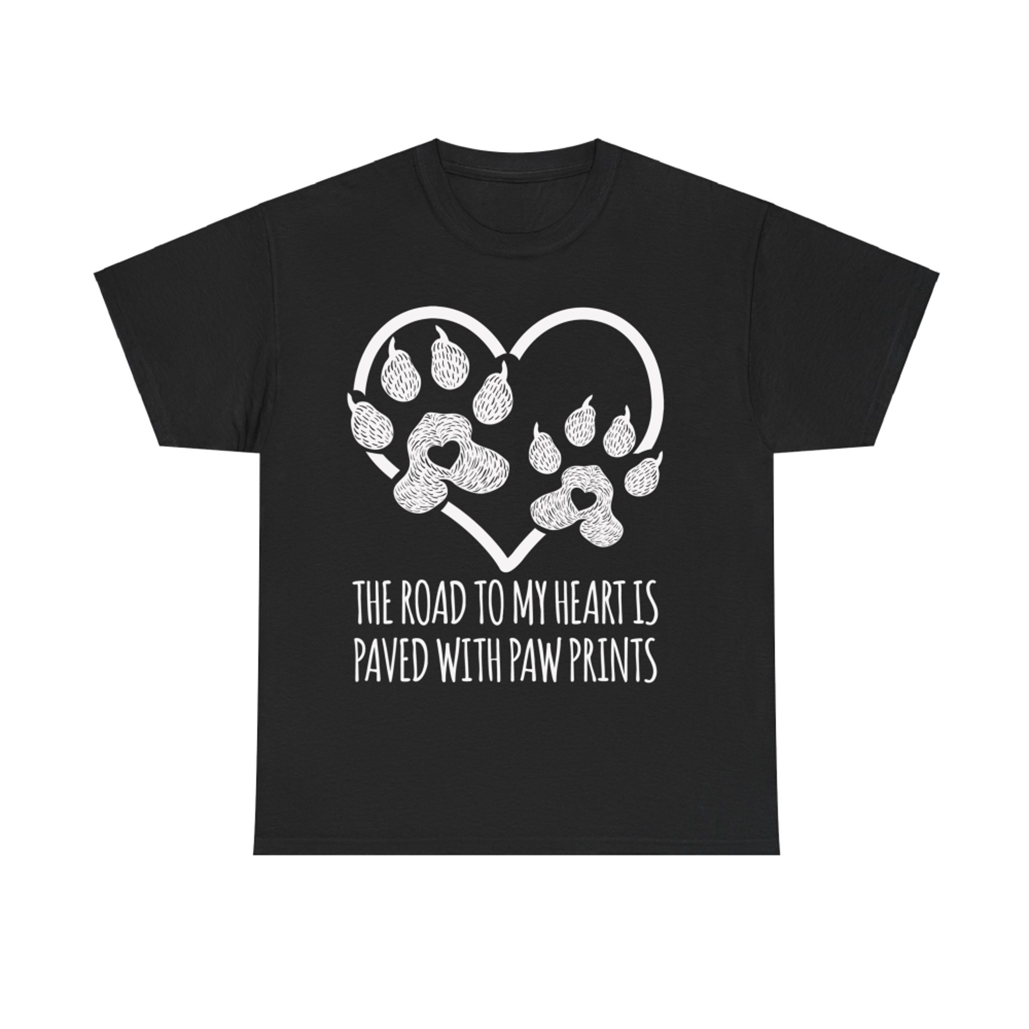The Road to My Heart is Paved with Paw Heart Dog Cute Pet T-Shirt