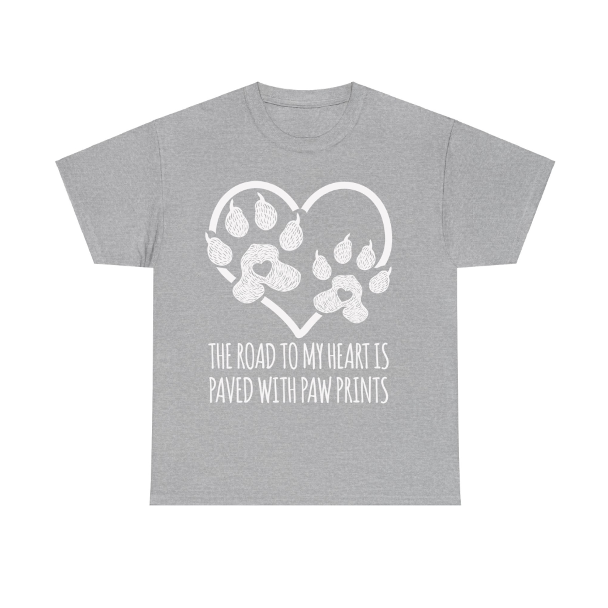 The Road to My Heart is Paved with Paw Heart Dog Cute Pet T-Shirt