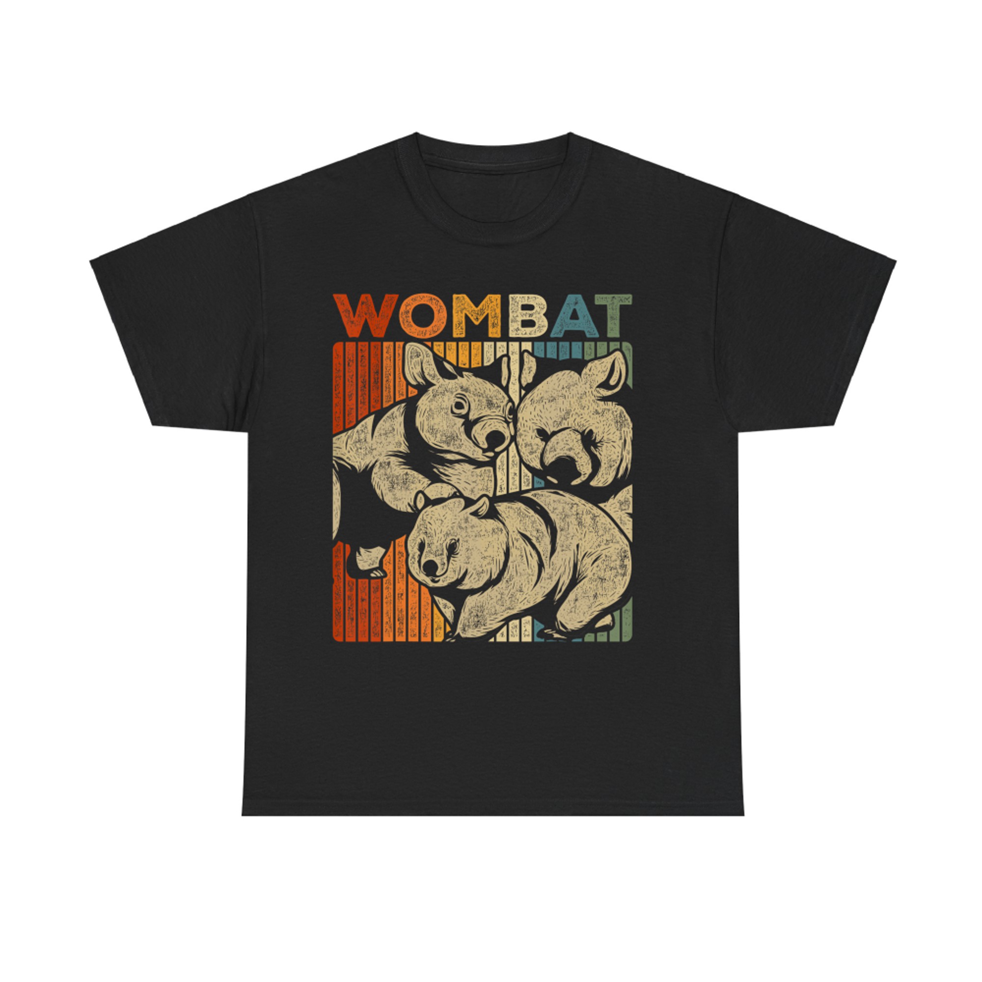 Australia Animal Wildlife Wombats Aussie Retro Wombat T-Shirt