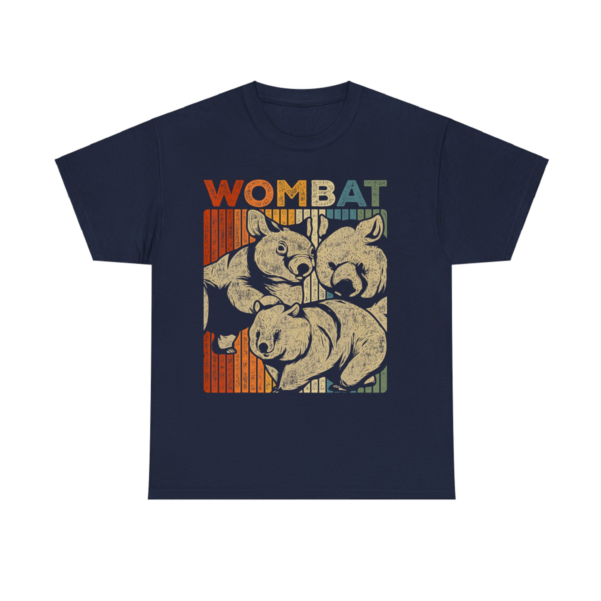Australia Animal Wildlife Wombats Aussie Retro Wombat T-Shirt