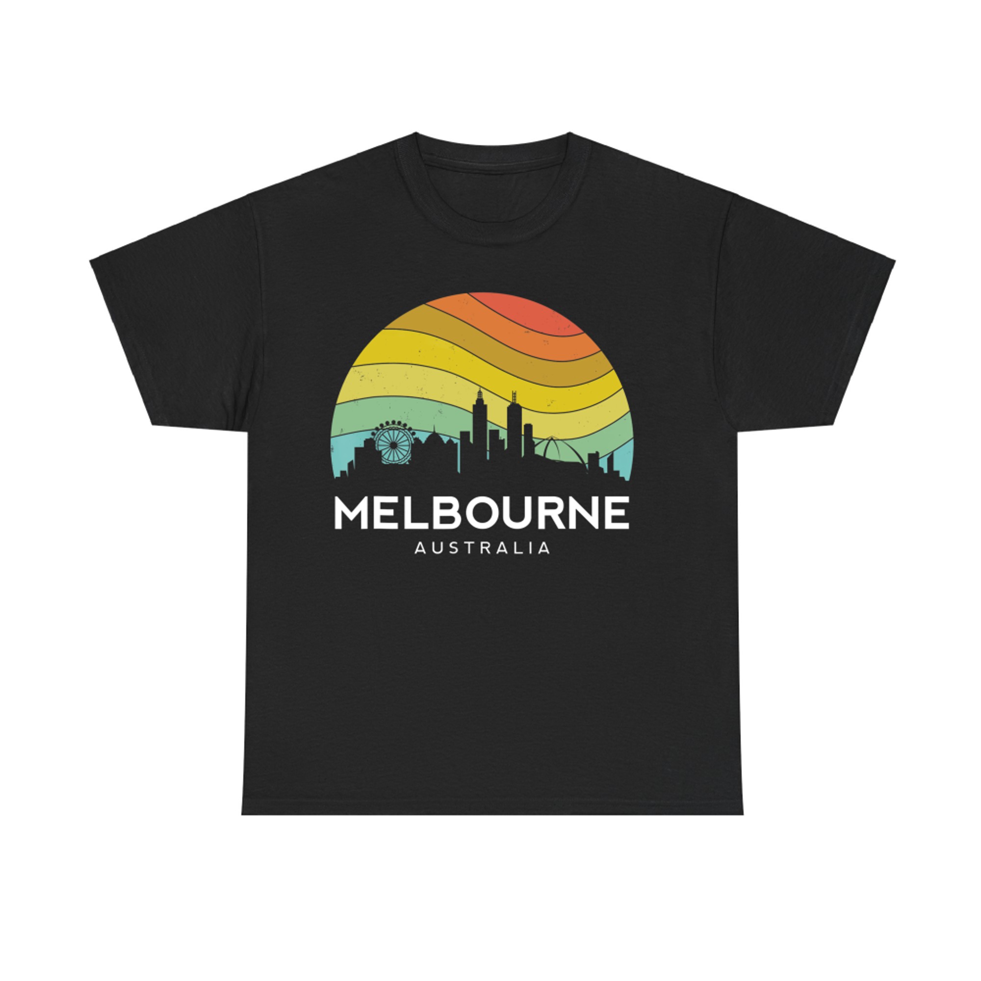 Melbourne Australia Retro Vintage Flag Outback Kangaroo Mate T-Shirt