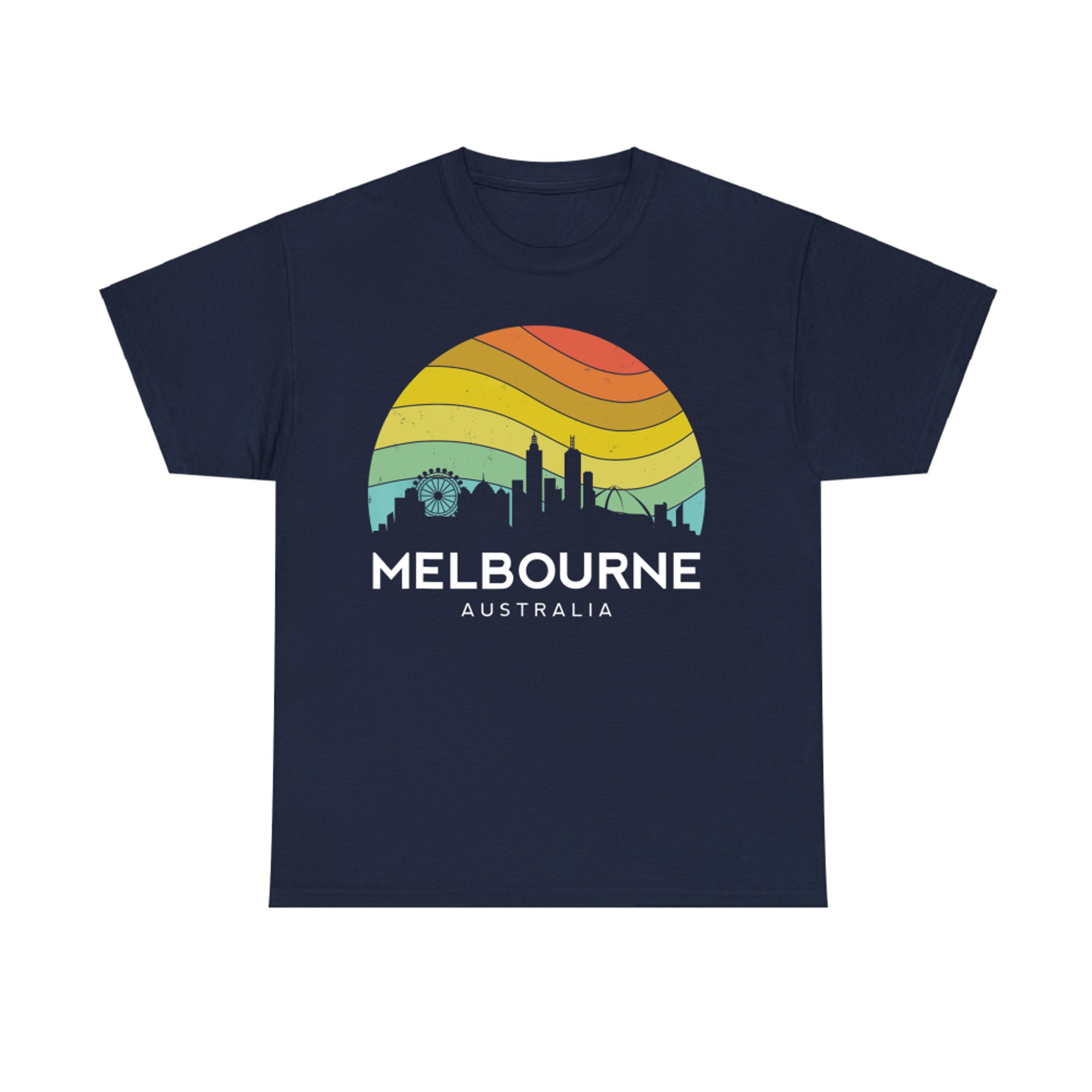 Melbourne Australia Retro Vintage Flag Outback Kangaroo Mate T-Shirt