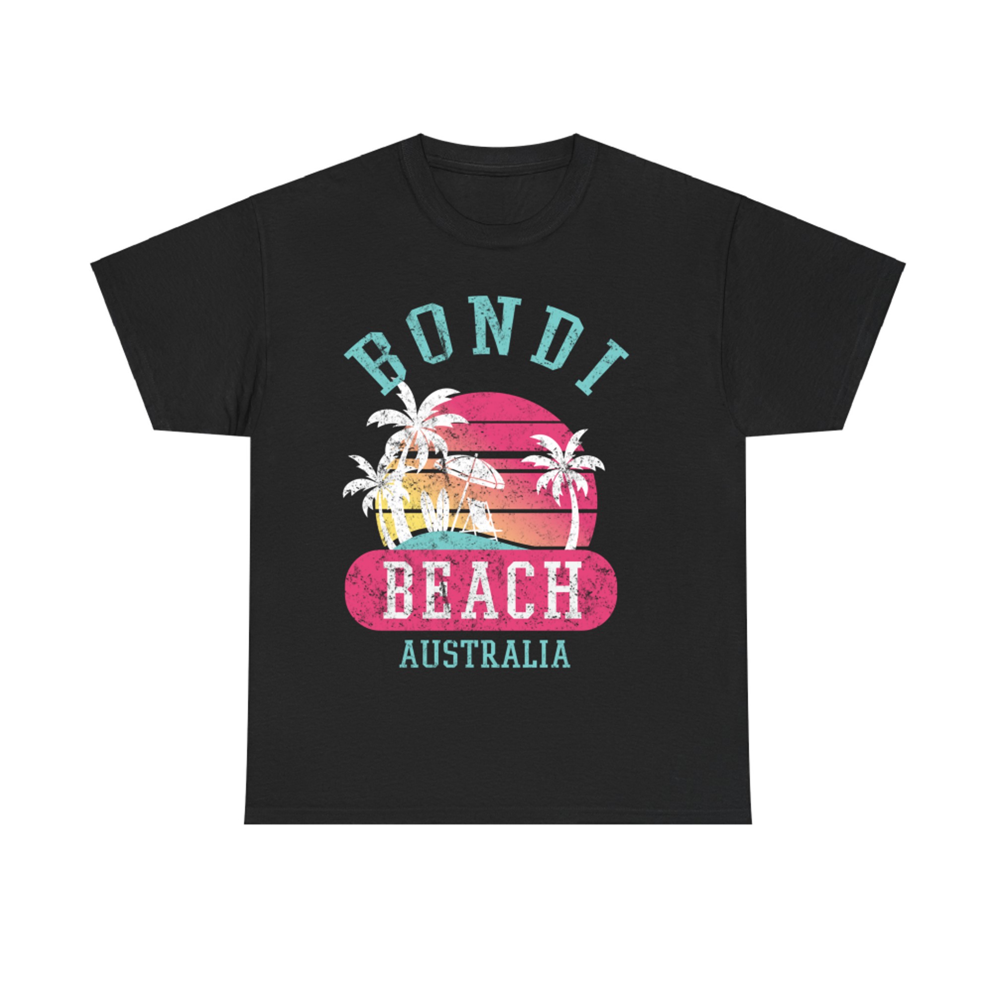 Retro Bondi Beach Australia Distressed Graphic T-Shirt