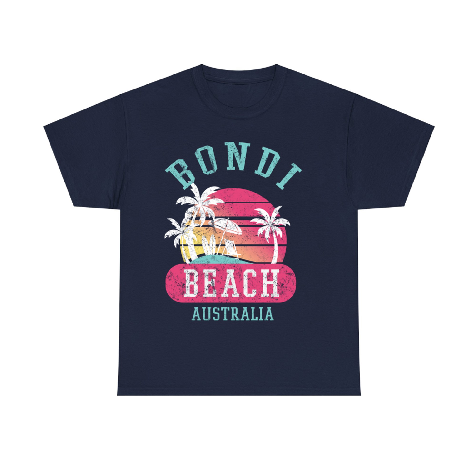 Retro Bondi Beach Australia Distressed Graphic T-Shirt