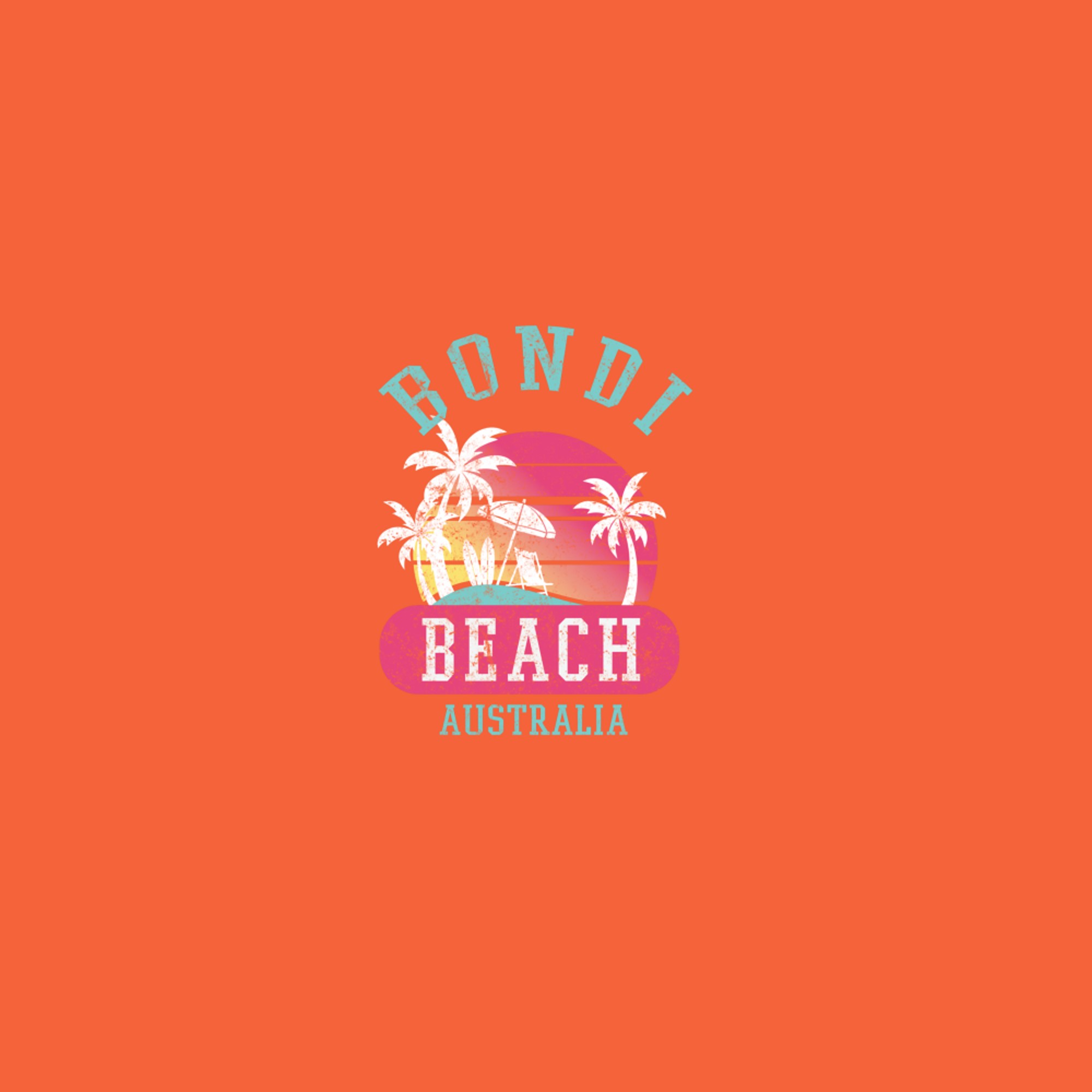 Retro Bondi Beach Australia Distressed Graphic T-Shirt