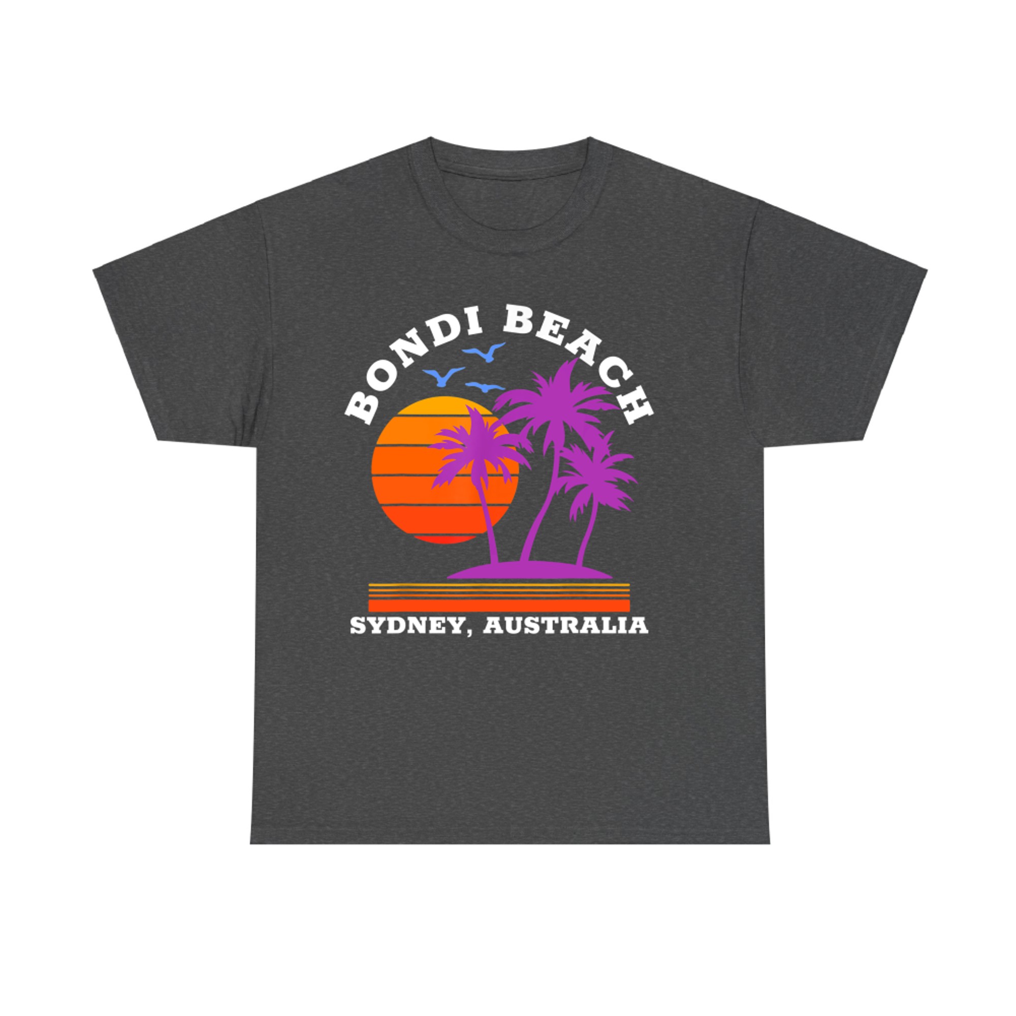 Retro Bondi Beach Sunset Design Palm Tree Ocean Vibe T-Shirt