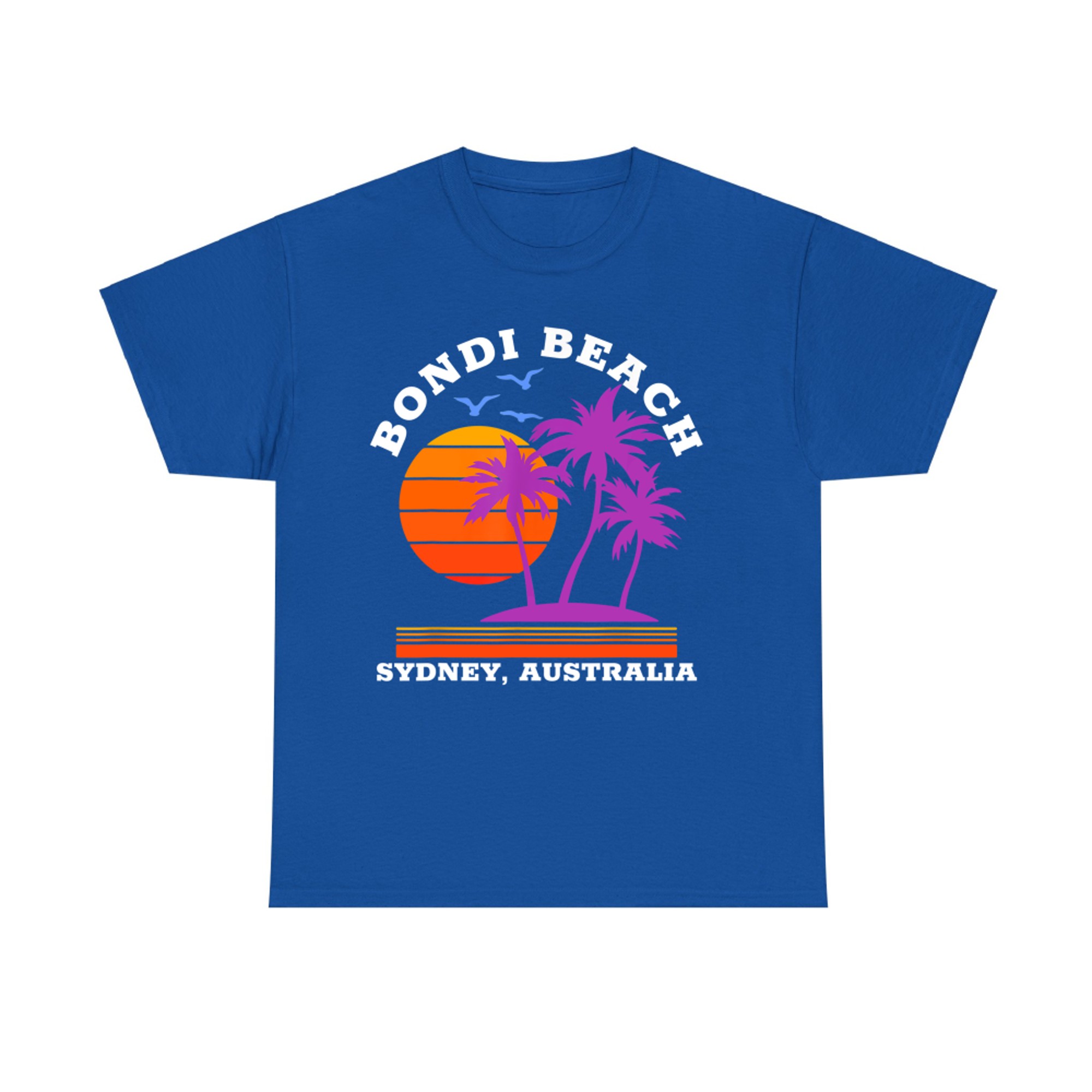 Retro Bondi Beach Sunset Design Palm Tree Ocean Vibe T-Shirt