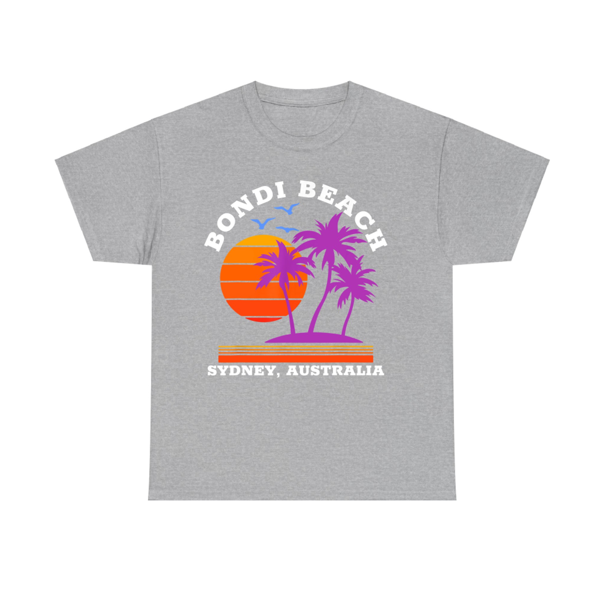 Retro Bondi Beach Sunset Design Palm Tree Ocean Vibe T-Shirt