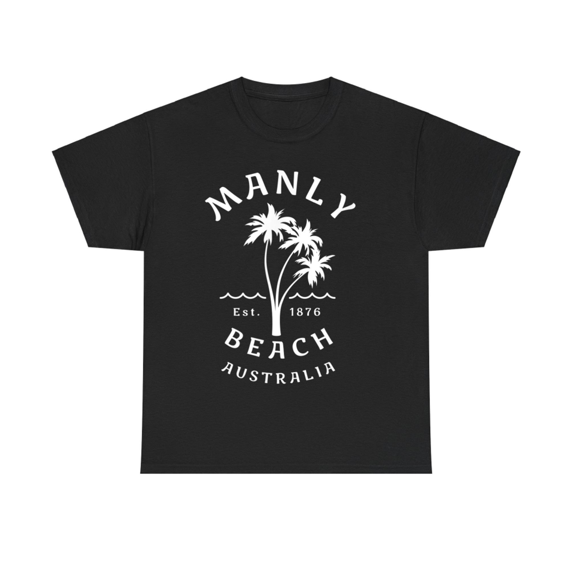 Retro Manly Beach Original Australia Graphic Design Novelty T-Shirt