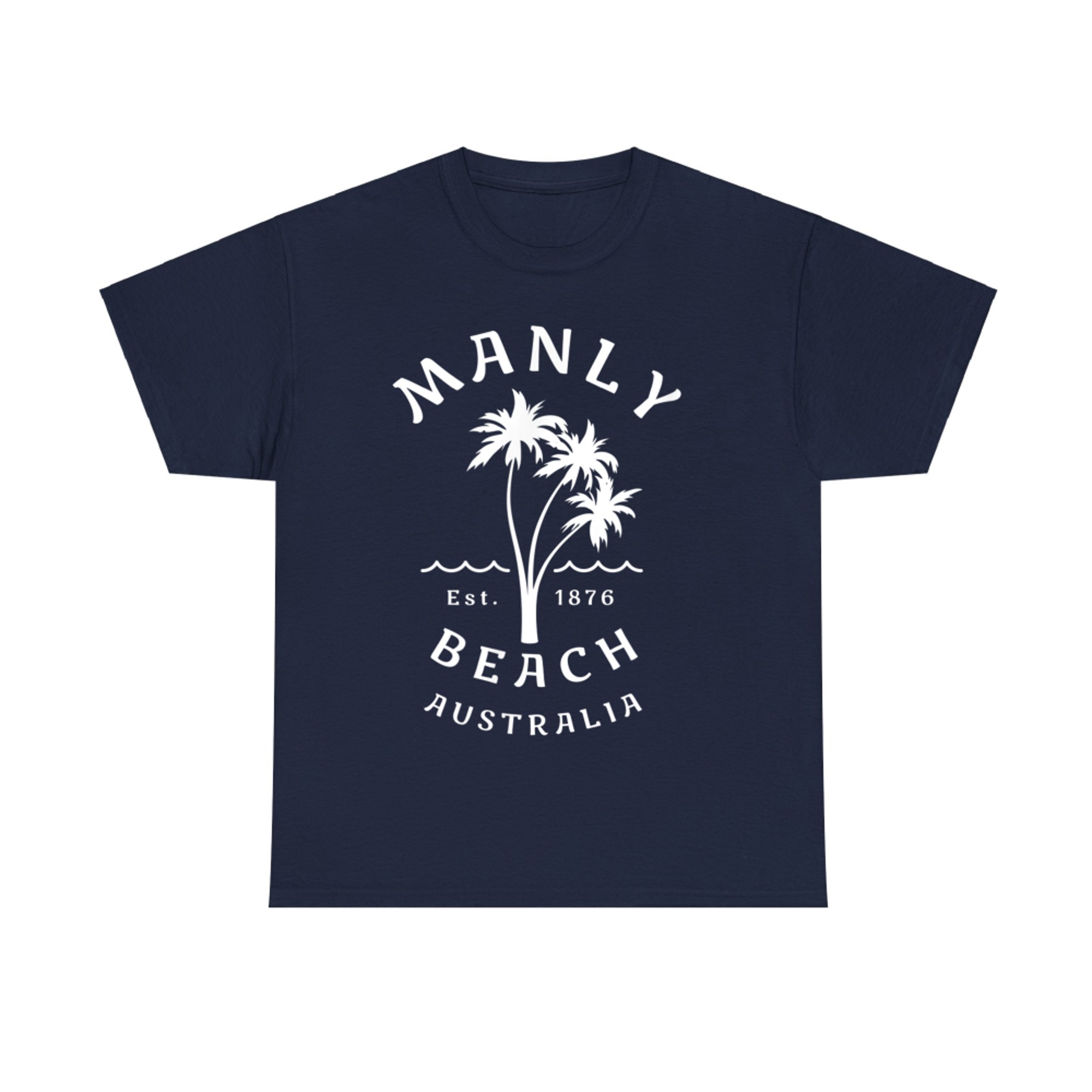 Retro Manly Beach Original Australia Graphic Design Novelty T-Shirt