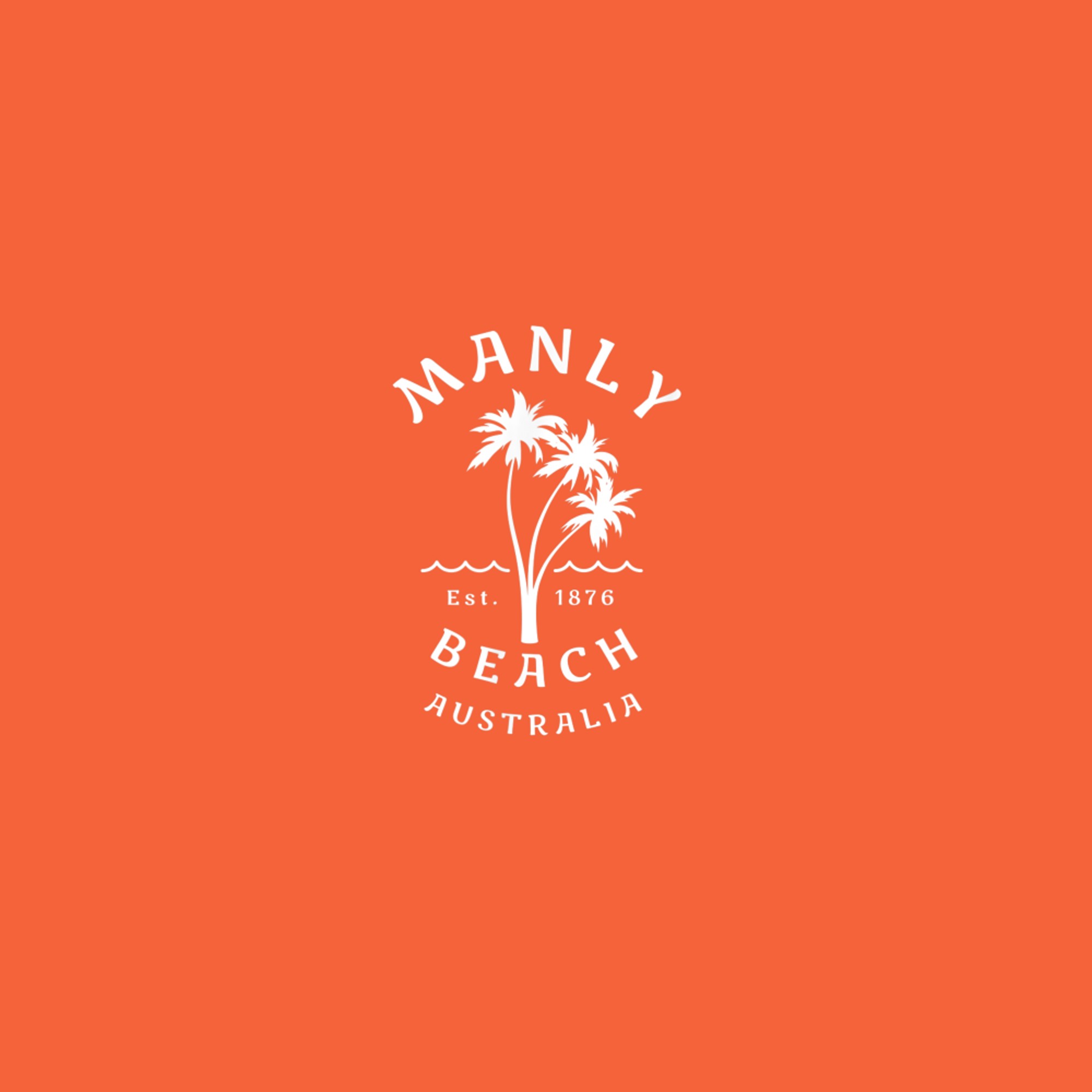 Retro Manly Beach Original Australia Graphic Design Novelty T-Shirt