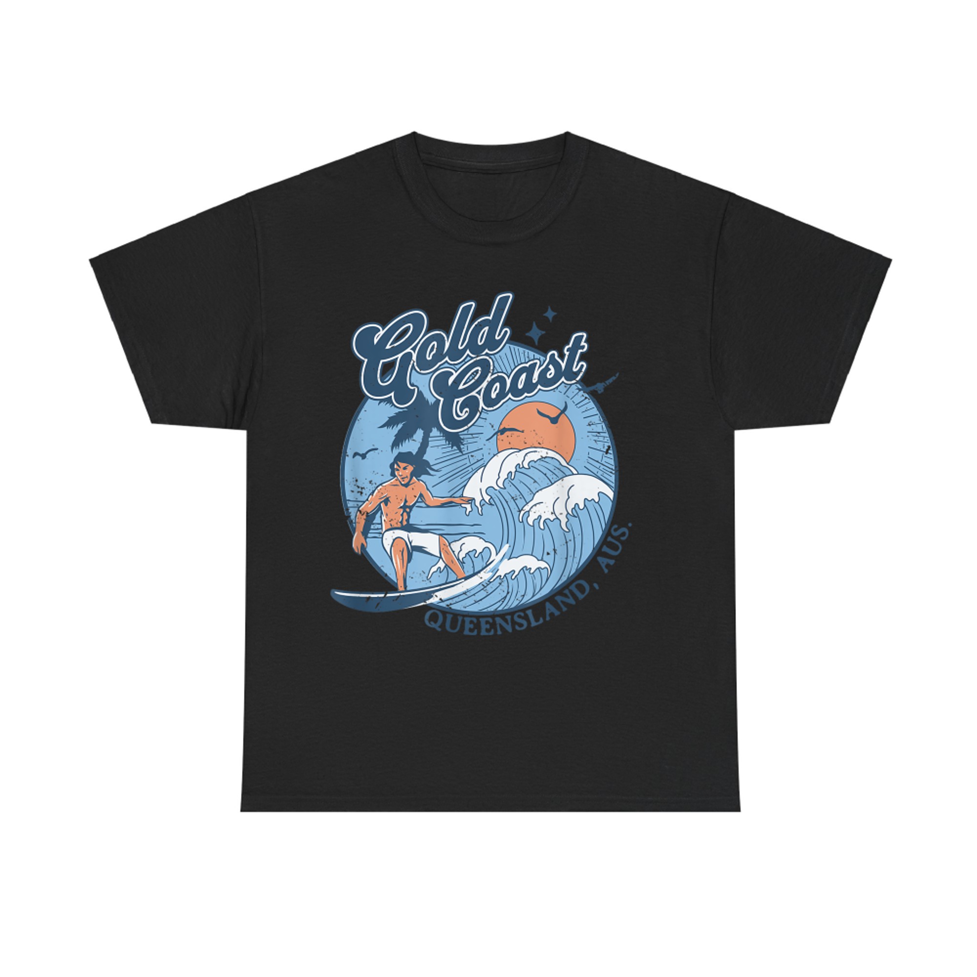 Vintage Surfing Gold Coast Australia Aussie Retro Surf Beach T-Shirt