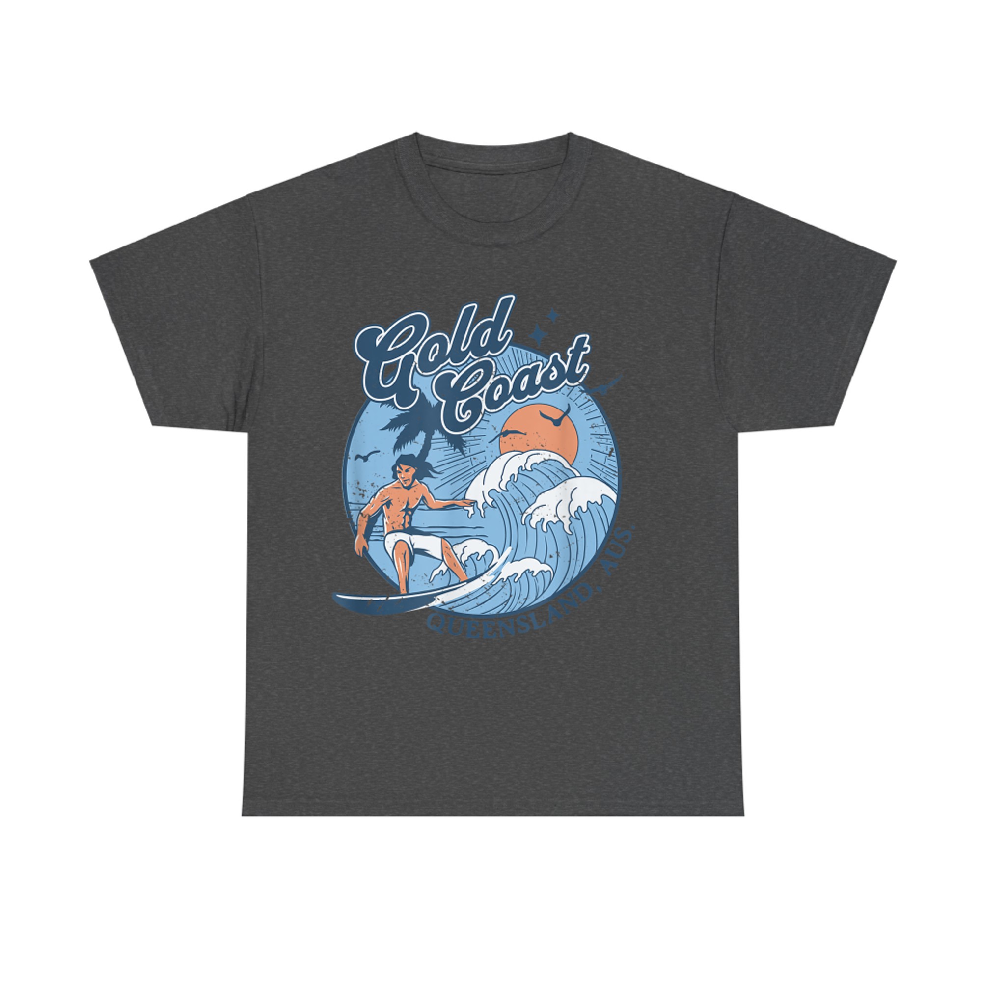 Vintage Surfing Gold Coast Australia Aussie Retro Surf Beach T-Shirt