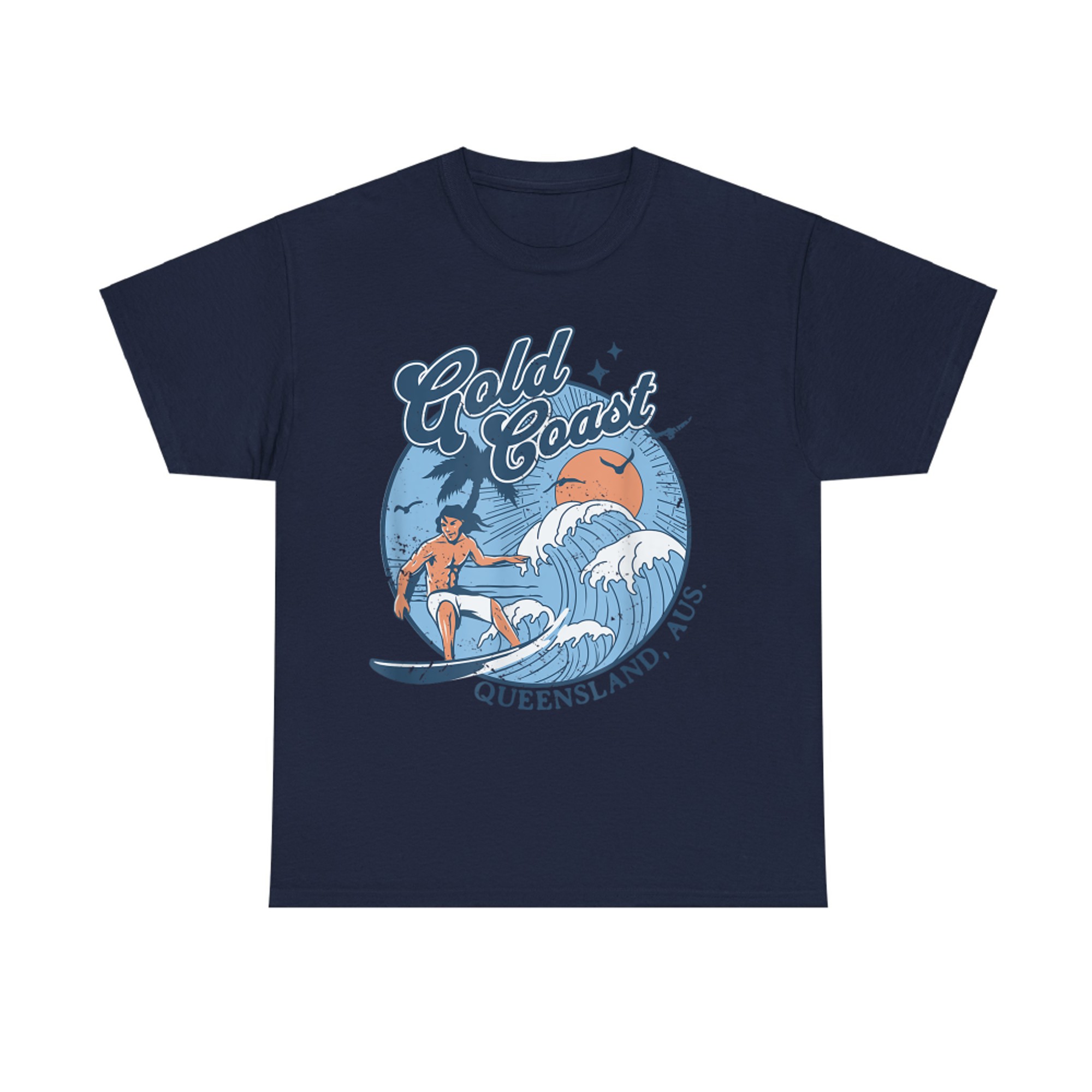 Vintage Surfing Gold Coast Australia Aussie Retro Surf Beach T-Shirt
