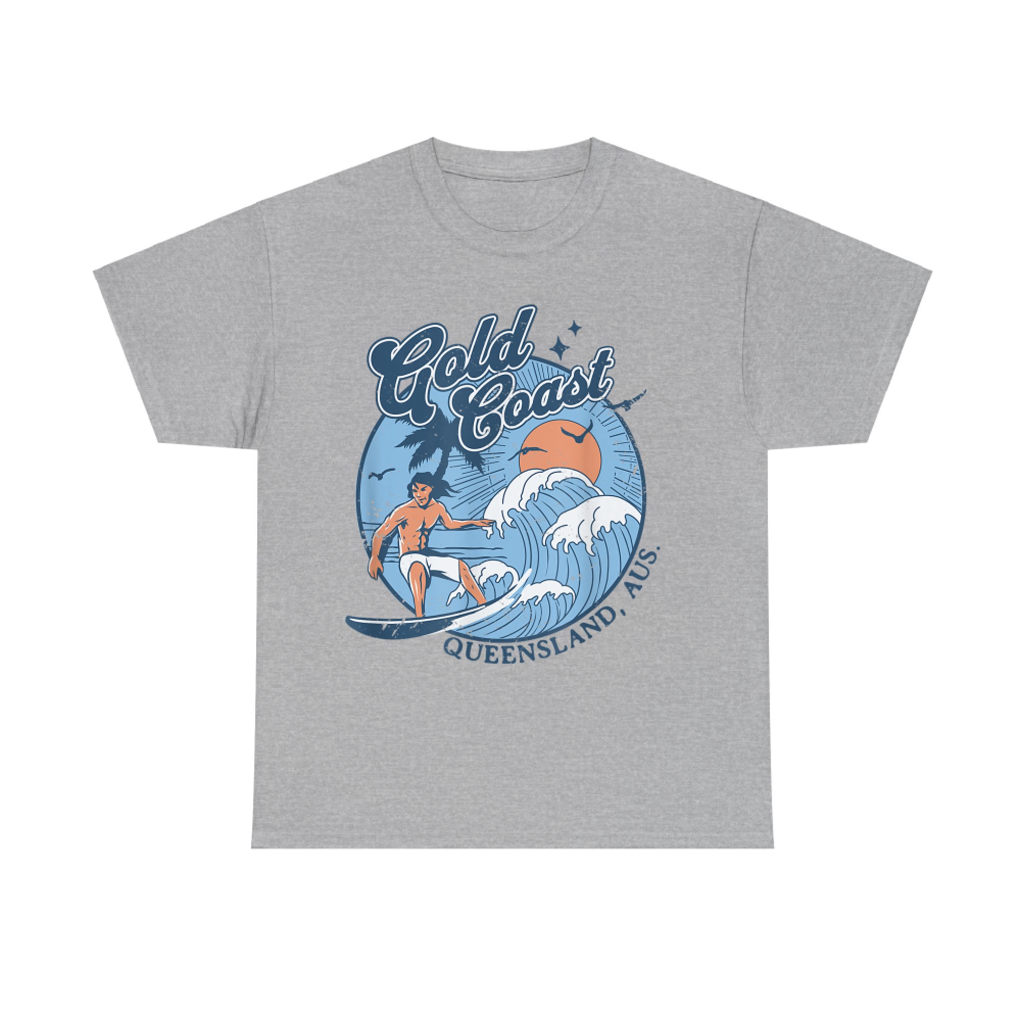 Vintage Surfing Gold Coast Australia Aussie Retro Surf Beach T-Shirt