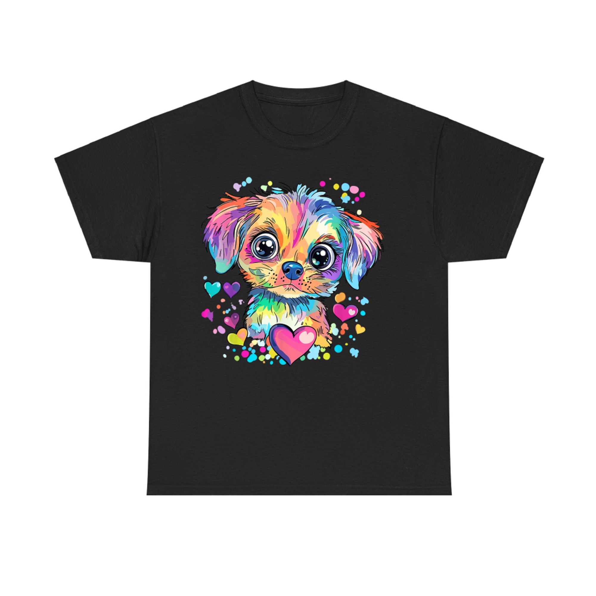 Cute Rainbow Puppy Dog Colorful Pop Art Dog Lover T-Shirt