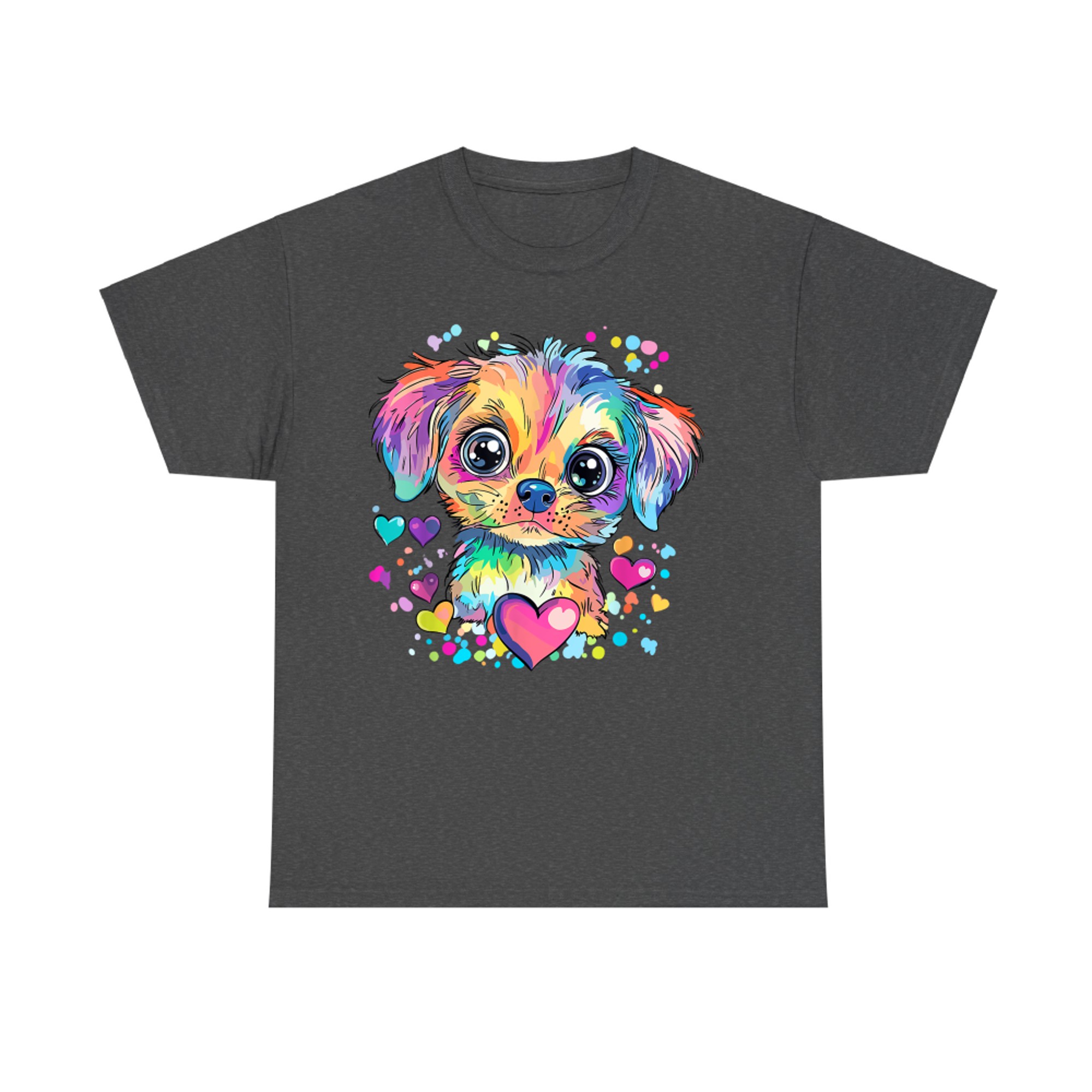 Cute Rainbow Puppy Dog Colorful Pop Art Dog Lover T-Shirt