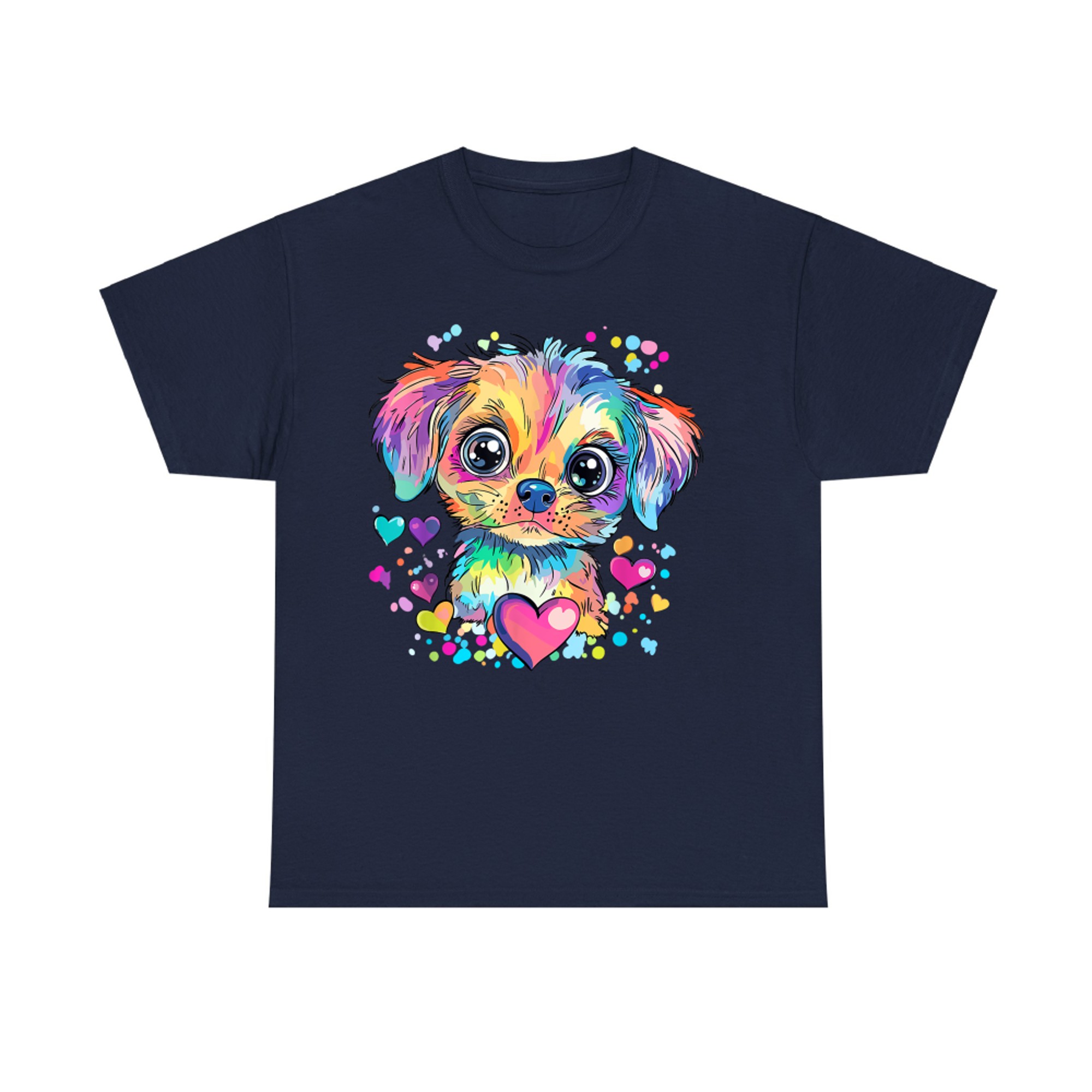 Cute Rainbow Puppy Dog Colorful Pop Art Dog Lover T-Shirt