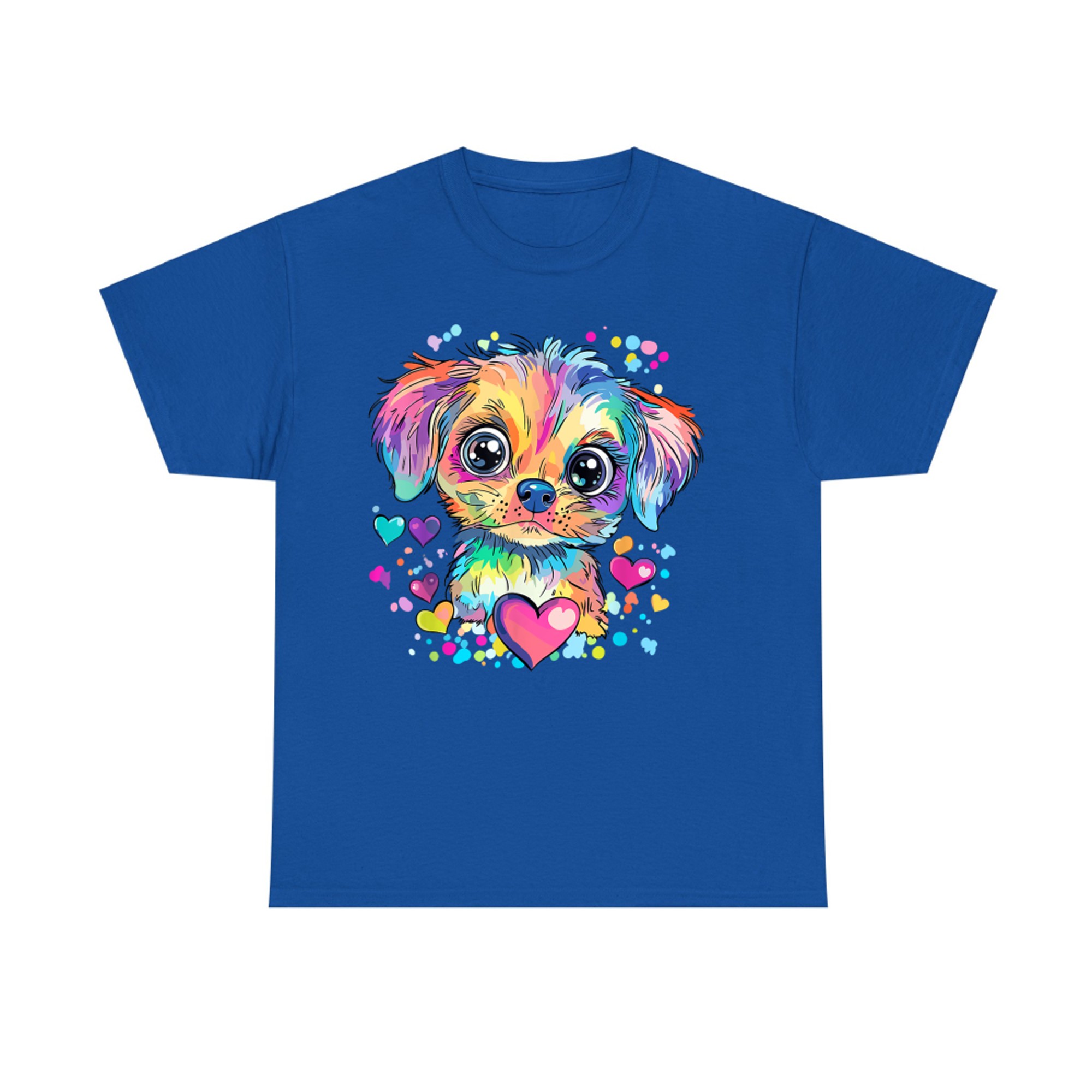 Cute Rainbow Puppy Dog Colorful Pop Art Dog Lover T-Shirt