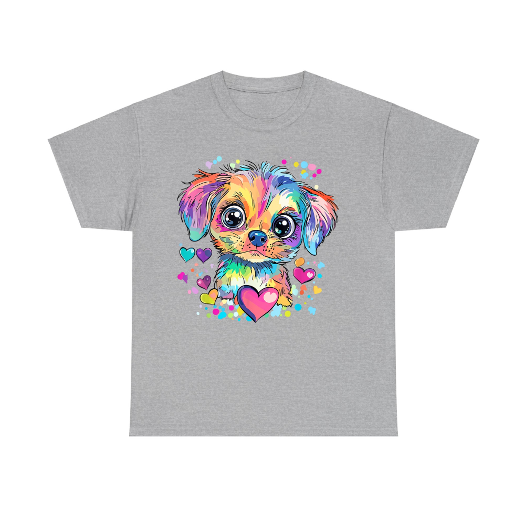 Cute Rainbow Puppy Dog Colorful Pop Art Dog Lover T-Shirt