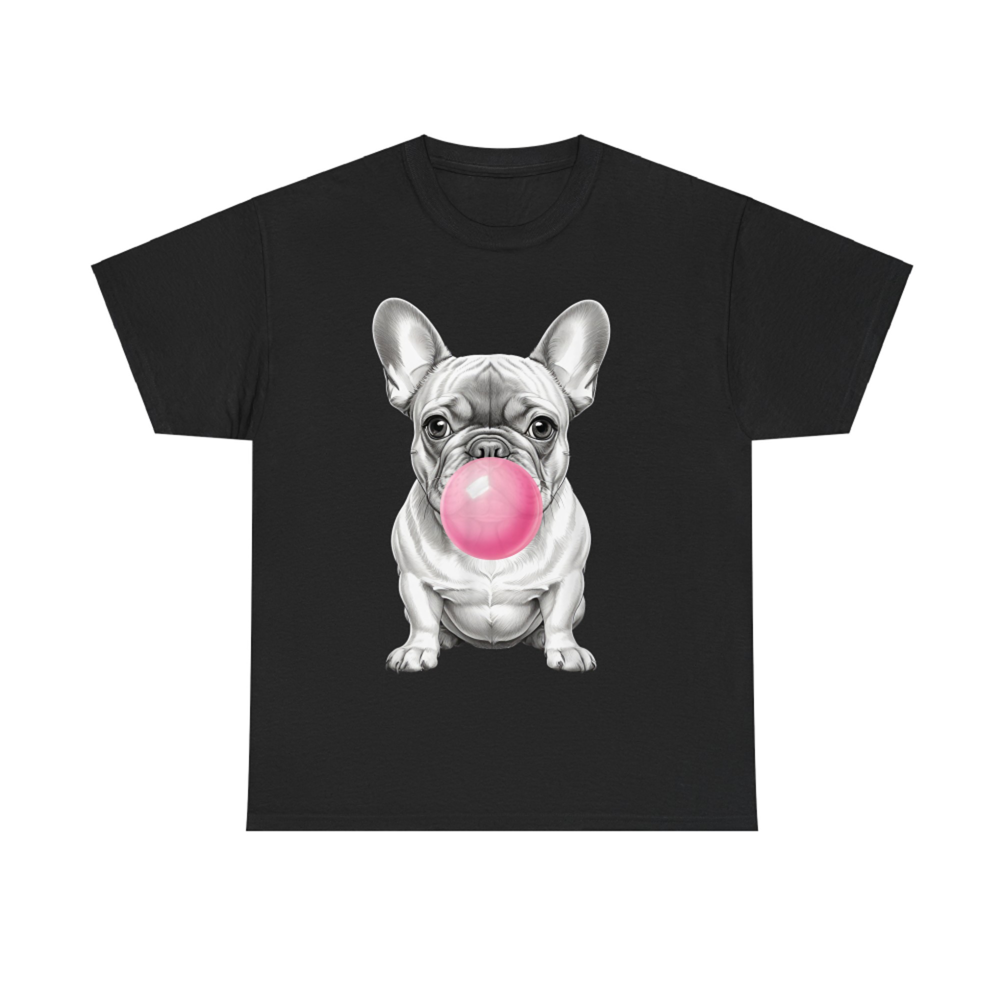 Funny Frenchie Lover Clothing French Bulldog Blowing Bubble T-Shirt