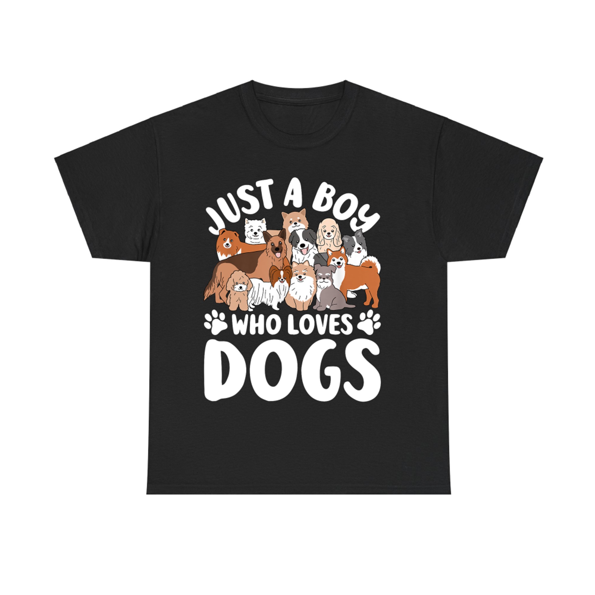 Just A Boy Who Loves Dogs Funny Dog Lover T-Shirt