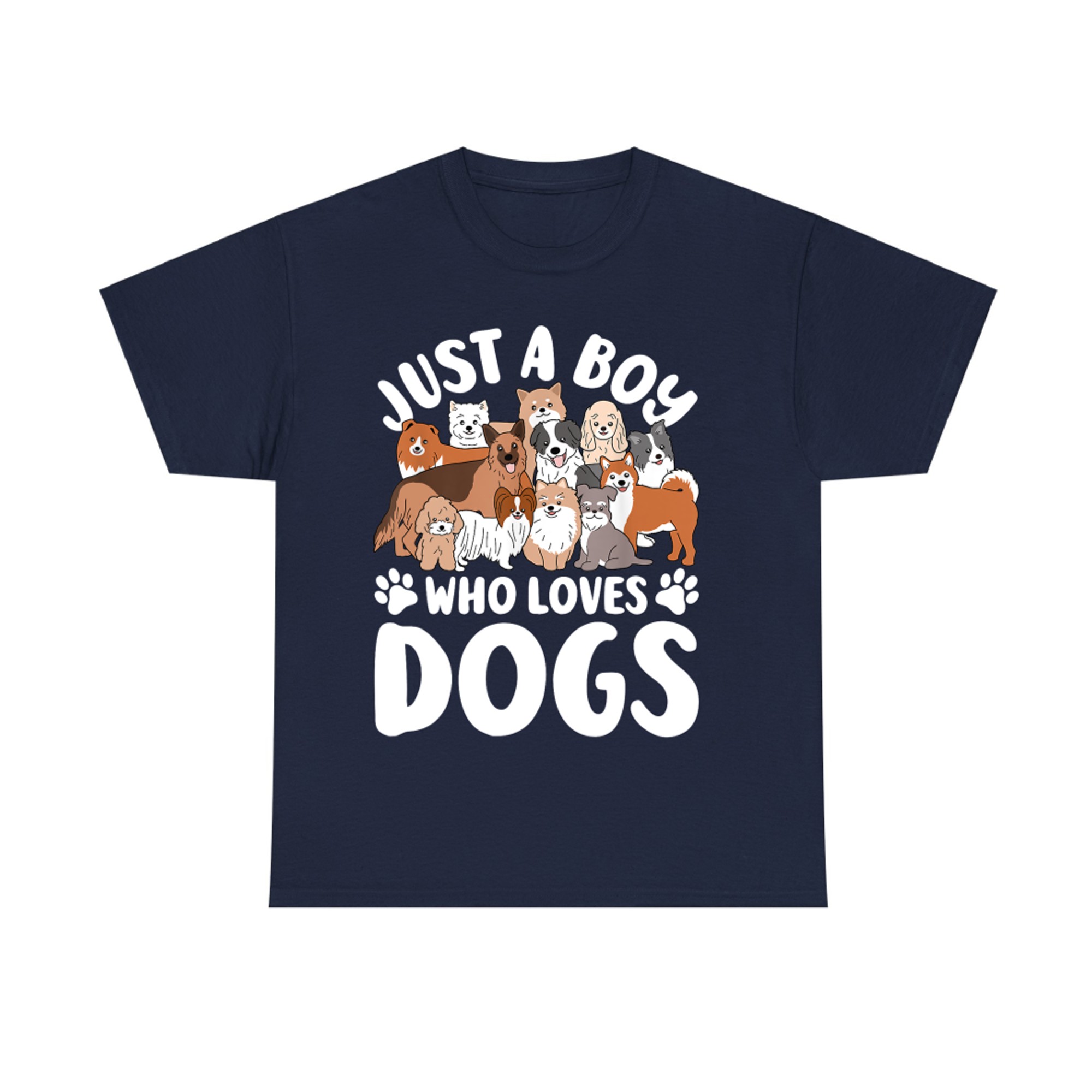 Just A Boy Who Loves Dogs Funny Dog Lover T-Shirt