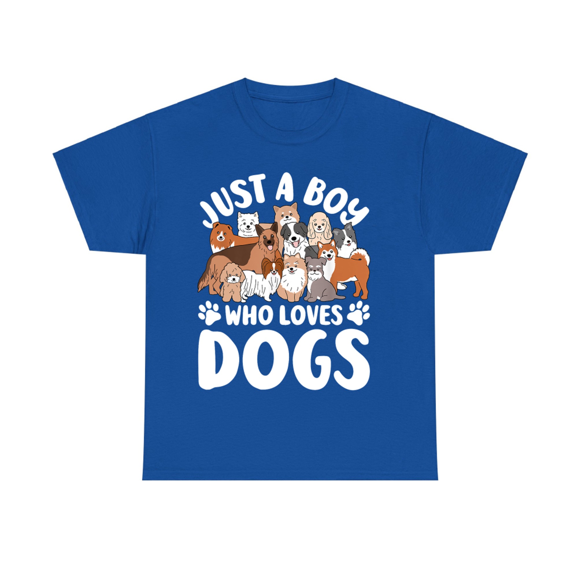 Just A Boy Who Loves Dogs Funny Dog Lover T-Shirt