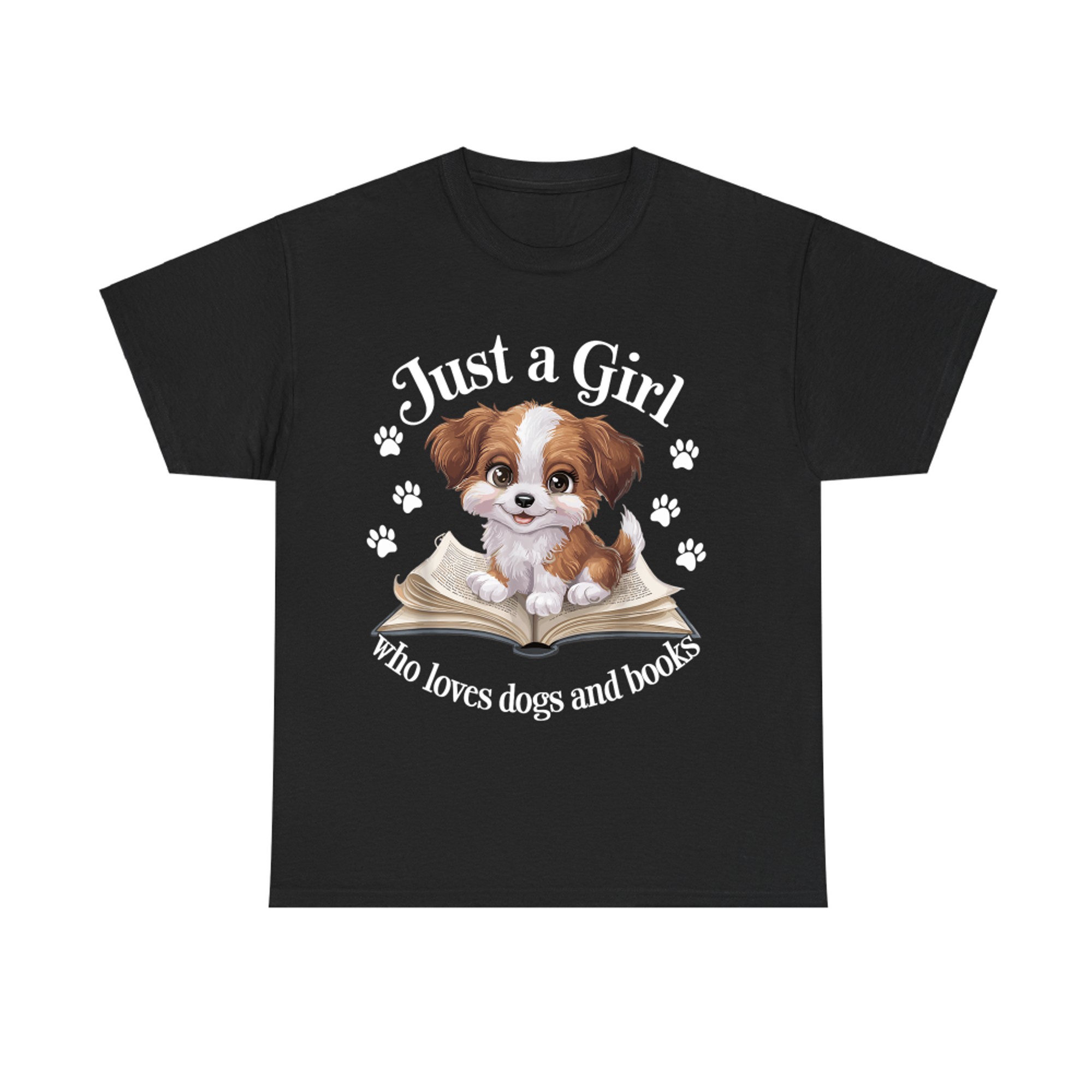 Just a Girl Who Loves Dogs And Books Cute Dog T-Shirt