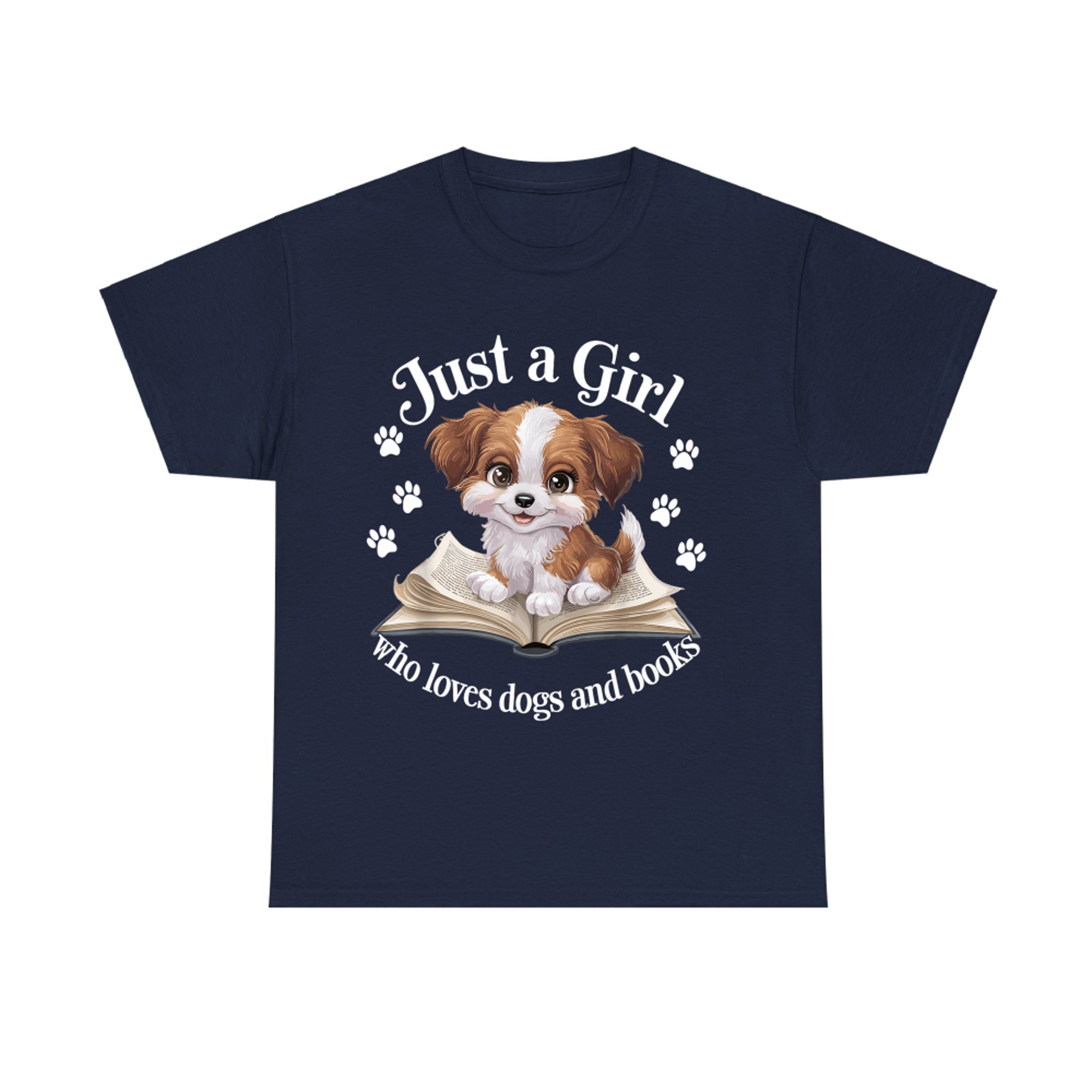 Just a Girl Who Loves Dogs And Books Cute Dog T-Shirt