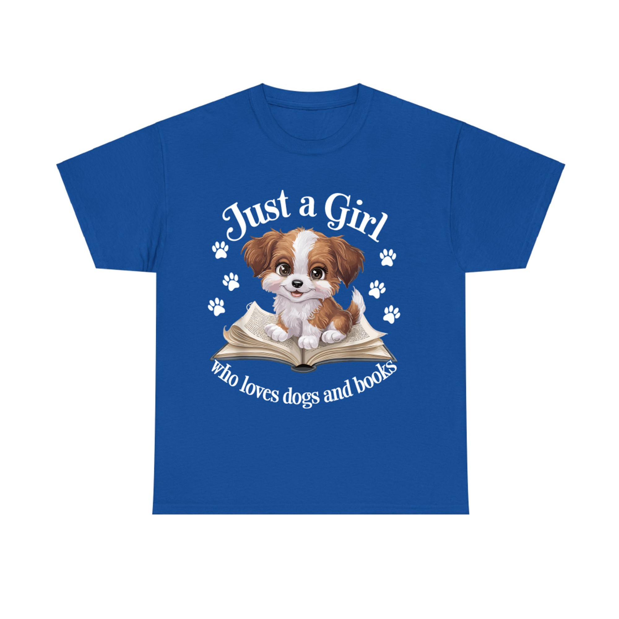 Just a Girl Who Loves Dogs And Books Cute Dog T-Shirt