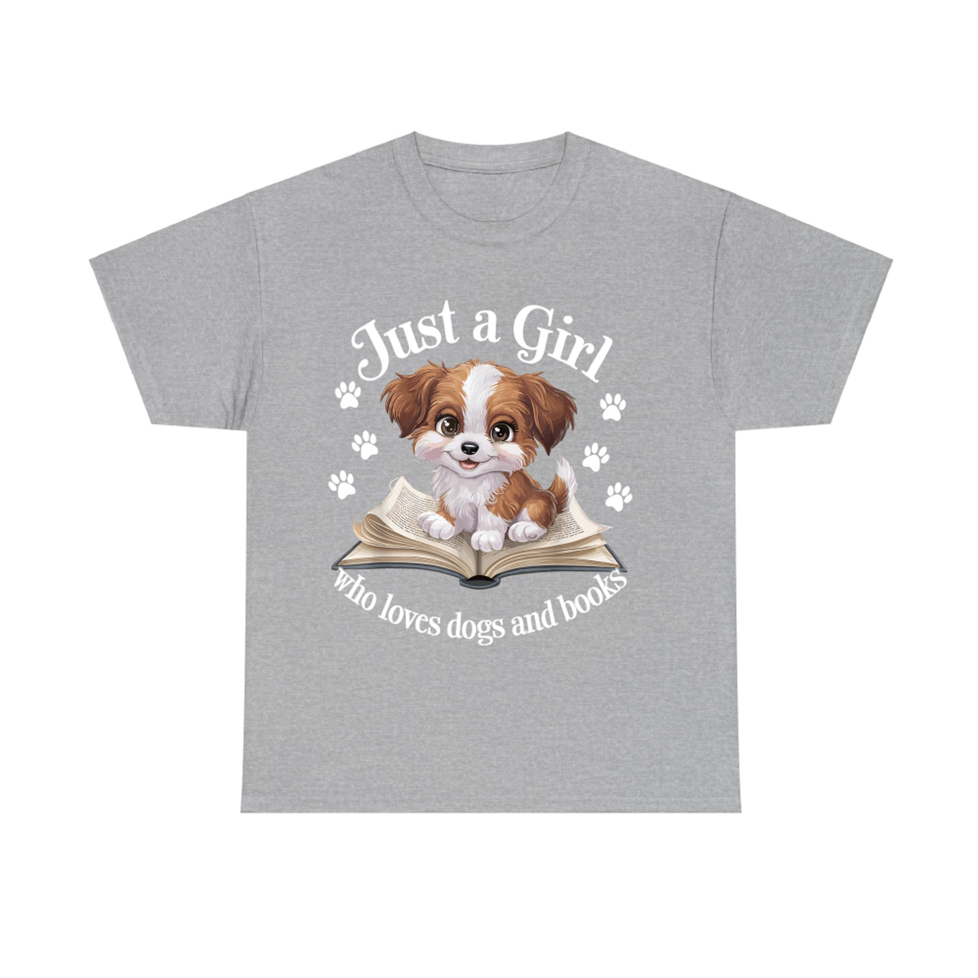 Just a Girl Who Loves Dogs And Books Cute Dog T-Shirt
