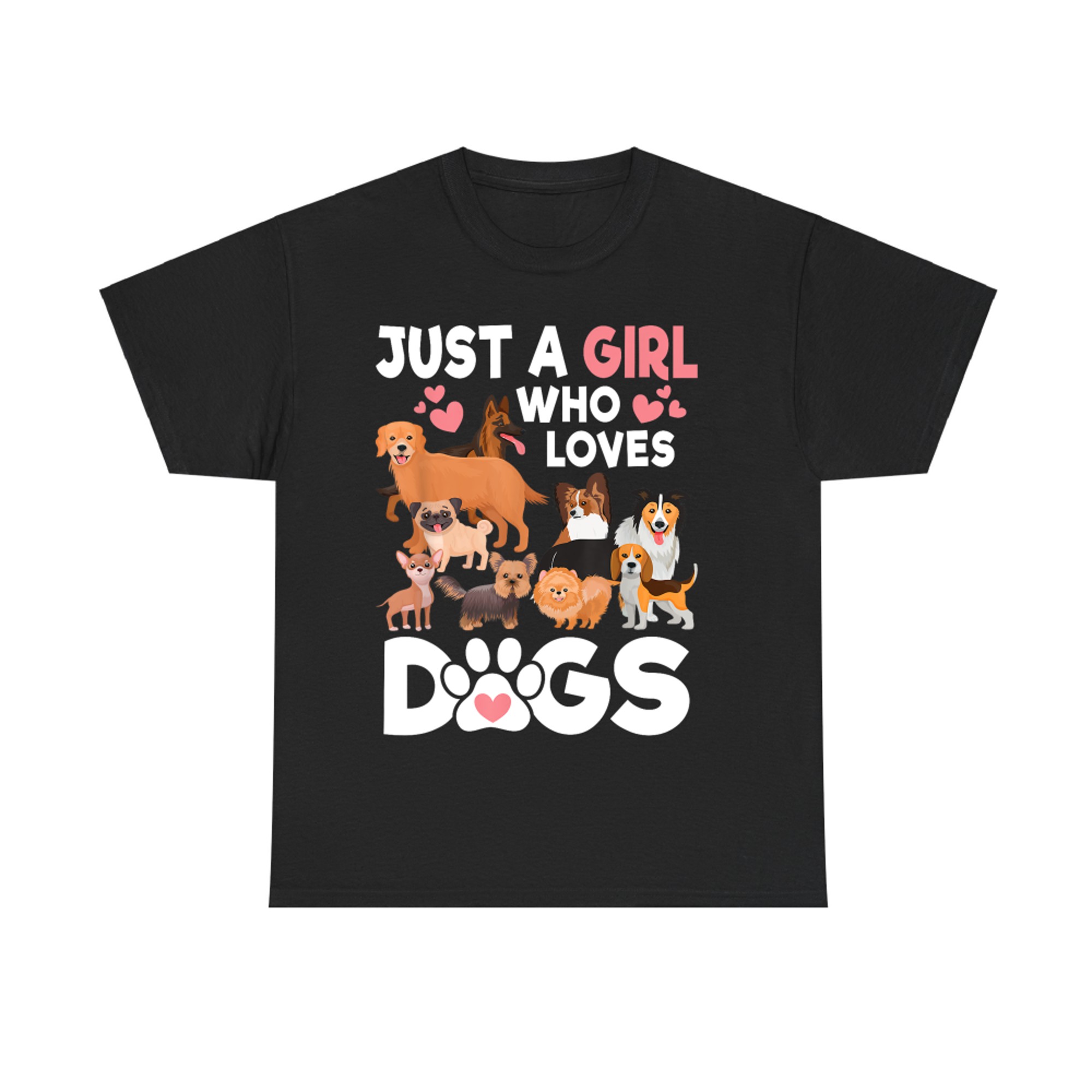 Just A Girl Who Loves Dogs Cute Dog Lover T-Shirt