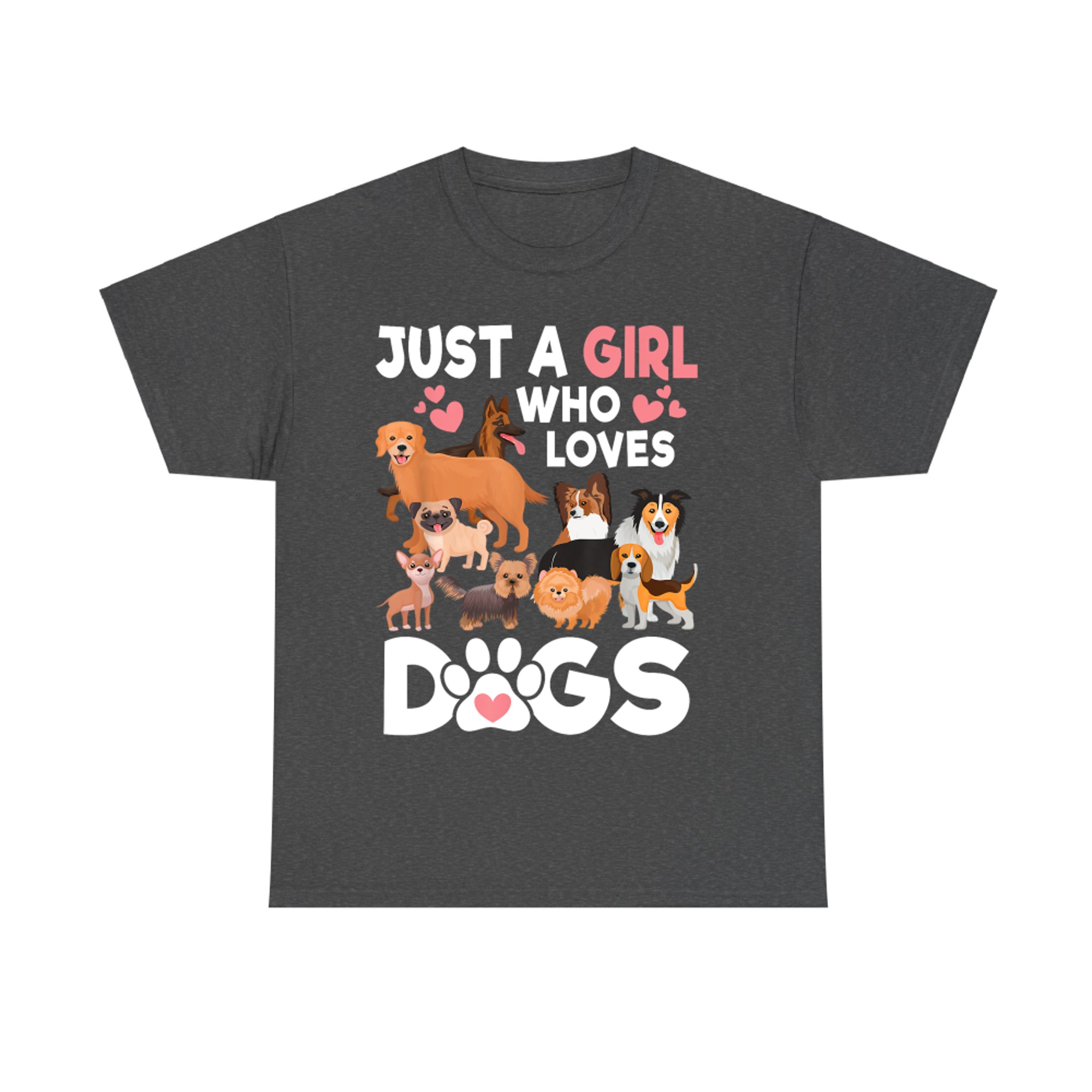 Just A Girl Who Loves Dogs Cute Dog Lover T-Shirt