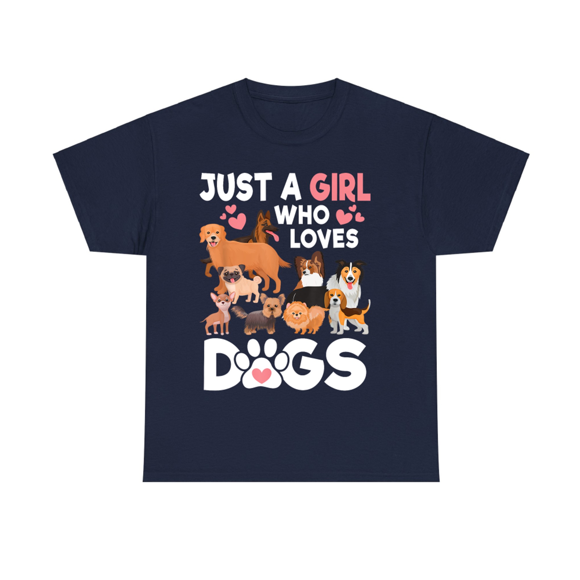 Just A Girl Who Loves Dogs Cute Dog Lover T-Shirt